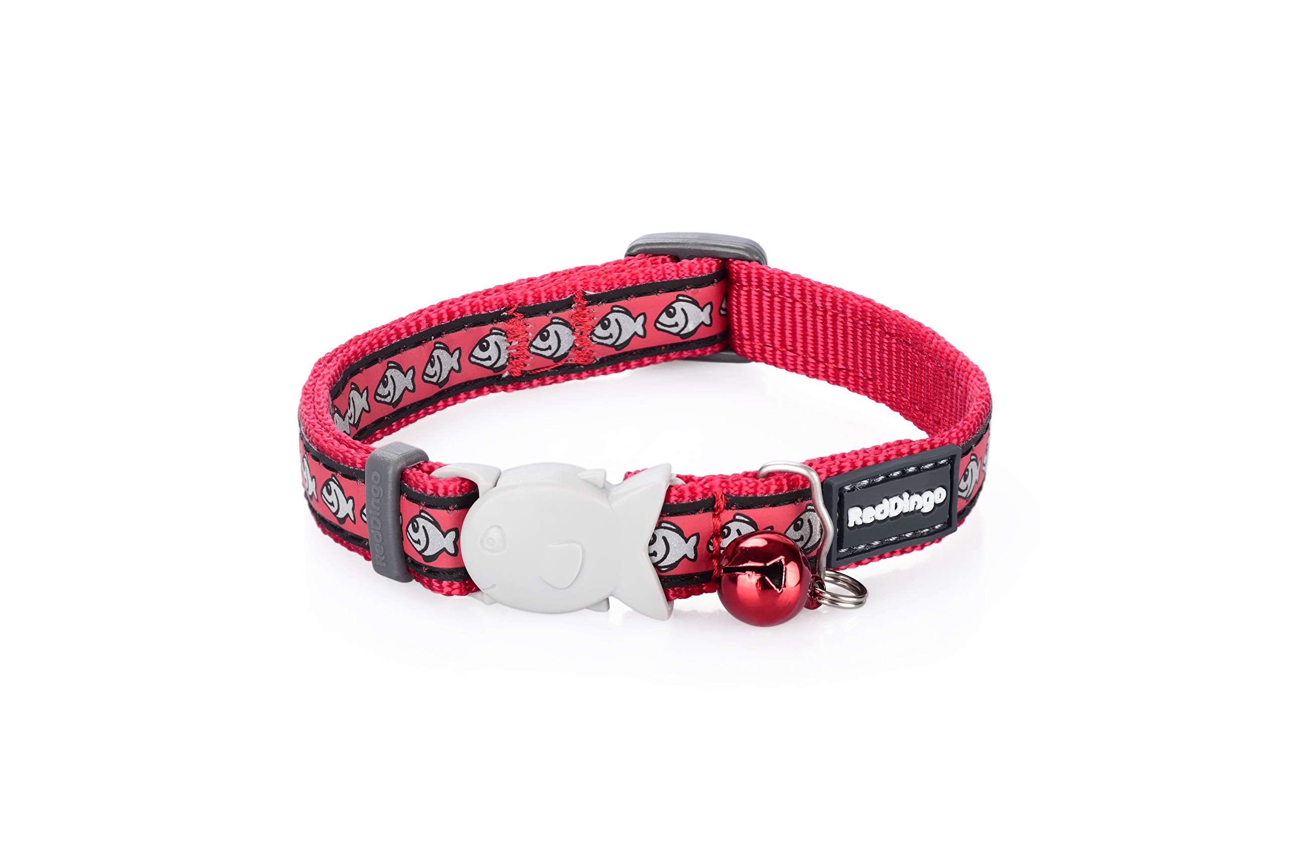 Red Dingo Reflective Cat Collar, One Size Fits All, Red