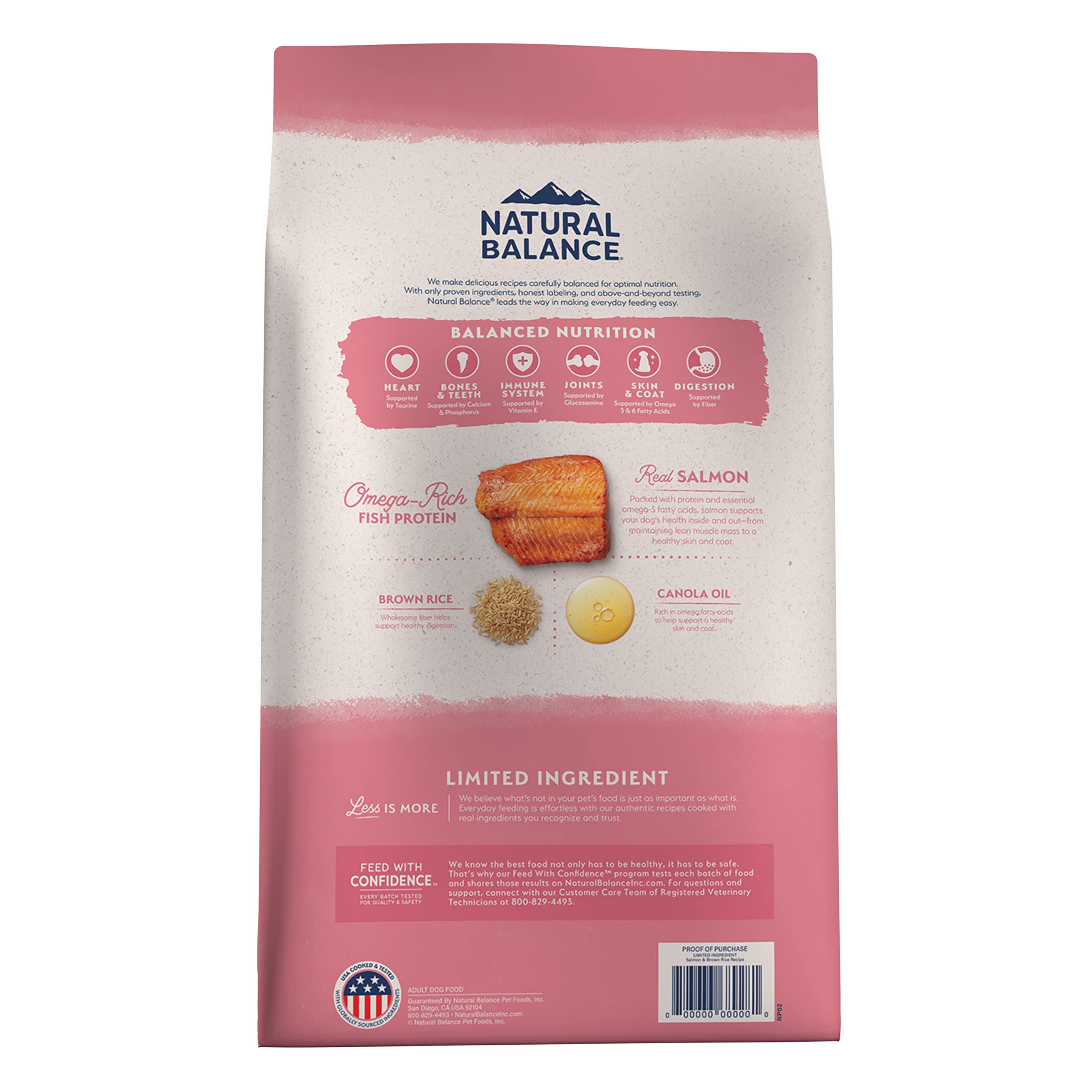 Natural Balance Limited Ingredient Adult Dry Dog Food with Healthy Grains, Salmon & Brown Rice Recipe, 24 Pound (Pack of 1)