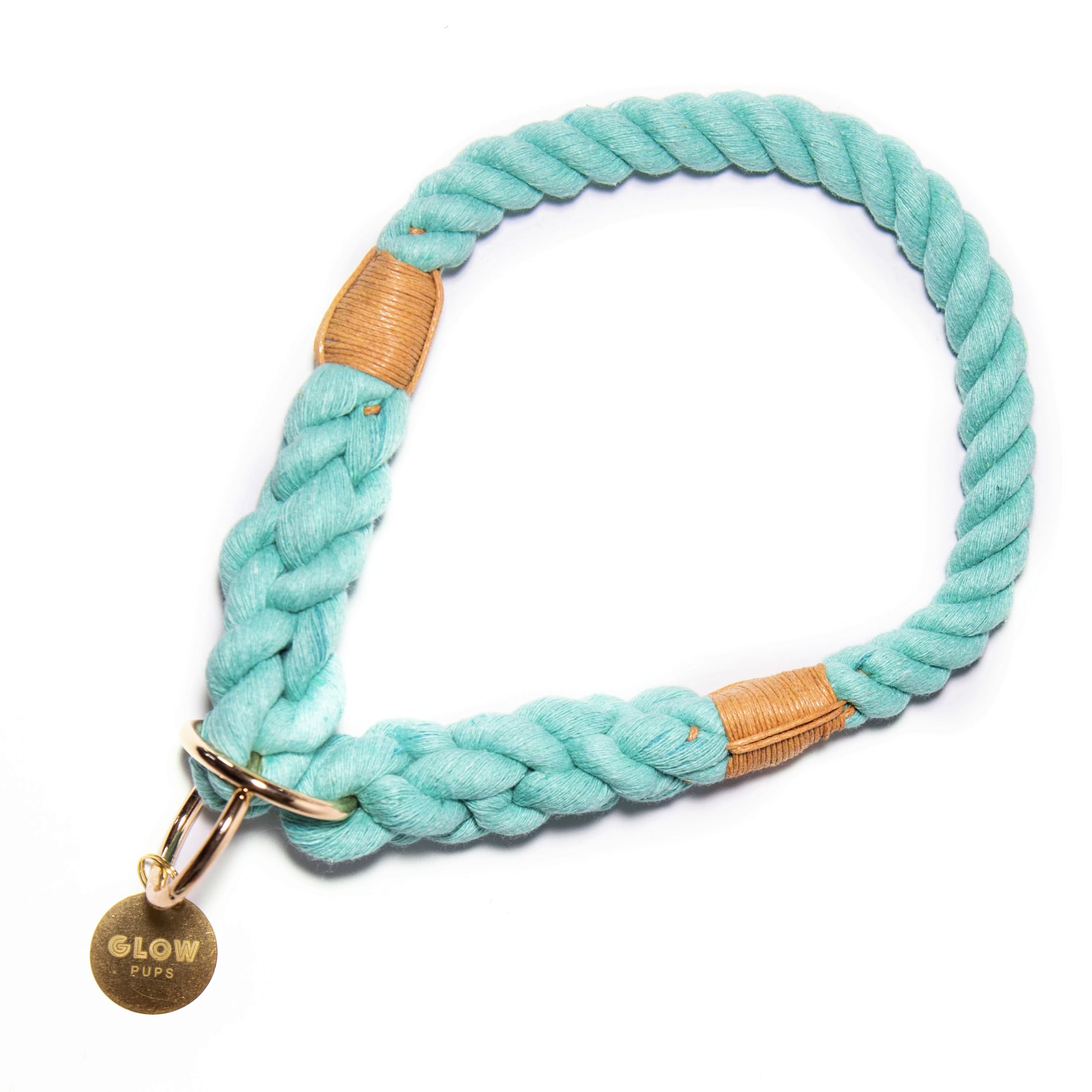 Glow Pups Slip Dog Collar, Ombre Braided Rope Collar For Dogs, Durable & Adjustable Fit, Handmade Nautical Style Collar For Medi