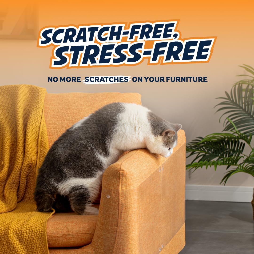 Panther Armor 8-Pack Furniture Protectors From Cats Scratch - Couch Protector For Cats - Anti Cat Scratch Furniture Protector - Couch Guards For Cats