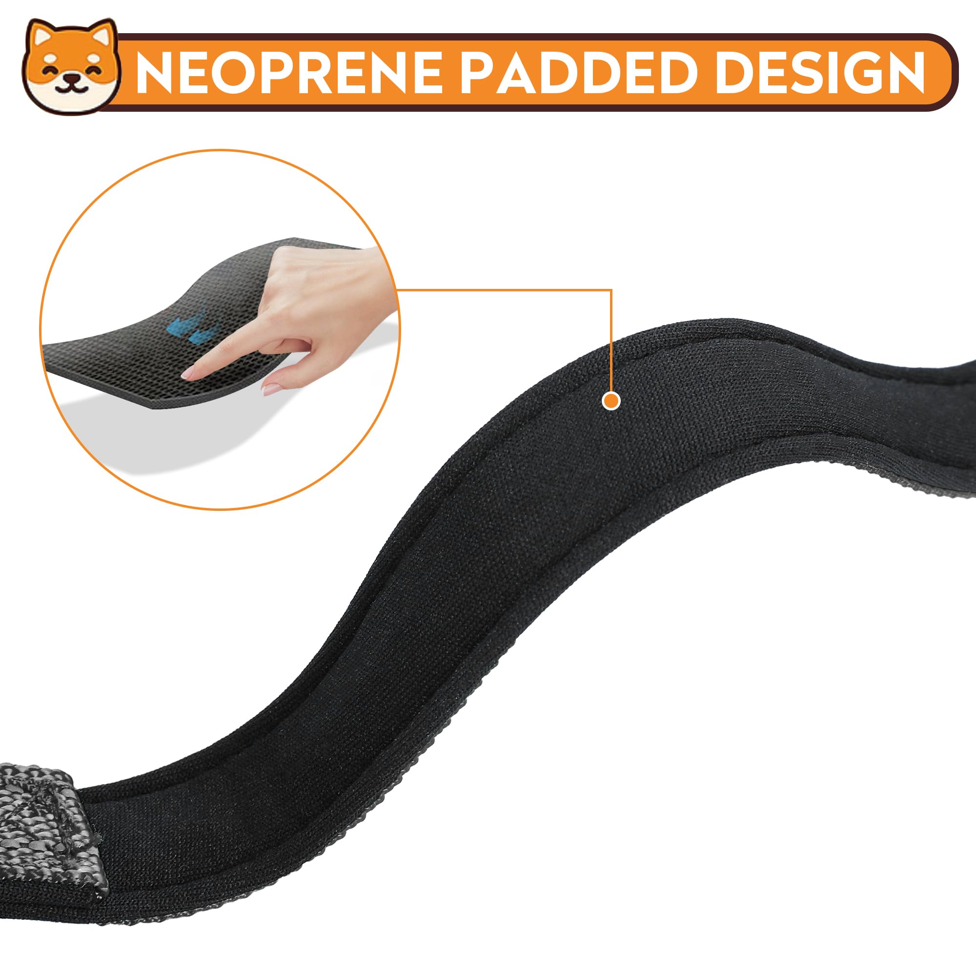 Pwod Reflective Dog Collar, Adjustable Soft Neoprene Padded Nylon Pet Collars With Buckle For Small Dogs, Black,S