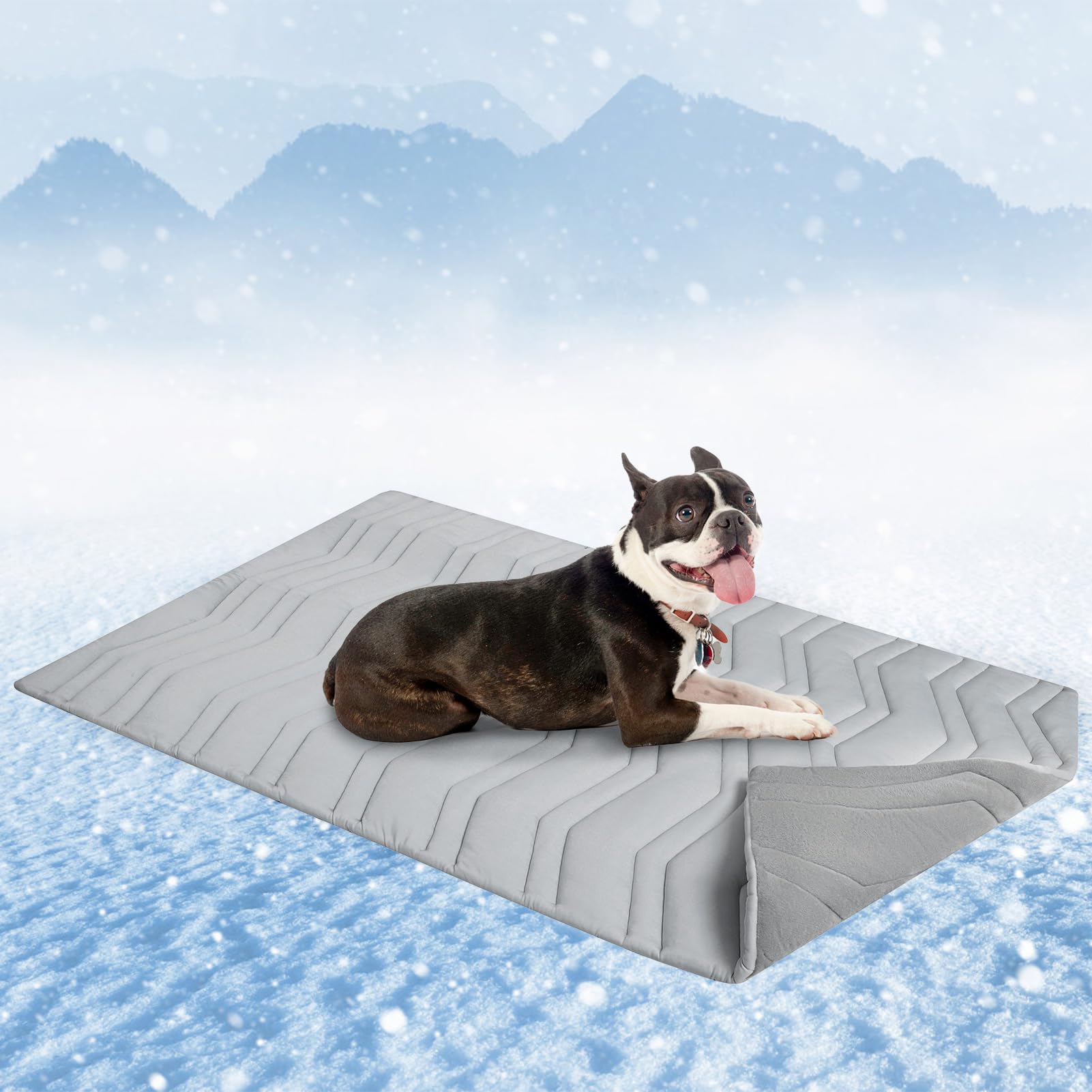 Scenereal Dog Cooling Mat For Crate, 36''X23'' Self-Cooling Dog Pad Reversible (Cool & Warm), Pet Cool Mat For Small Medium Dogs
