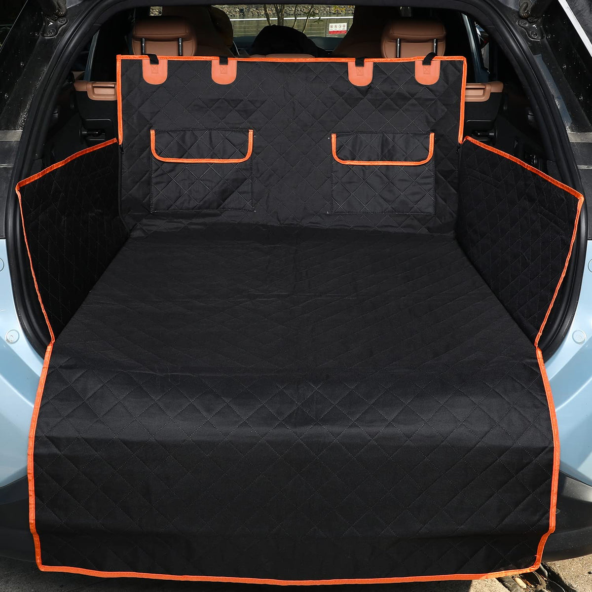 Nestroad Suv Cargo Liner For Dogs,Waterproof Dog Trunk Cargo Cover With Bumper Flap Protector,Nonslip Dog Car Seat Cover Mat,Universal Fit Suvs Sedans Trunks Vans,40'×72',Black