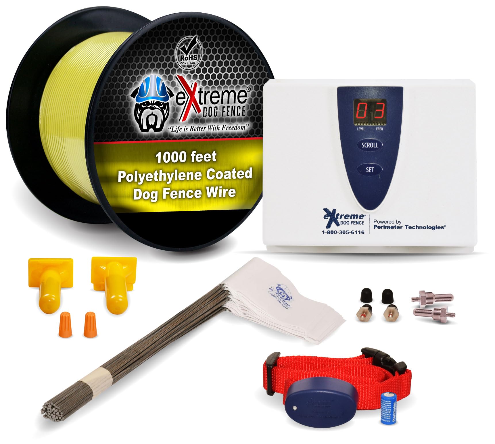 Active Dog -Yellow Standard Underground Electric Dog Fence - 1000 Feet Of Yellow Wire For Easy Setup, Superior Longevity, And Re