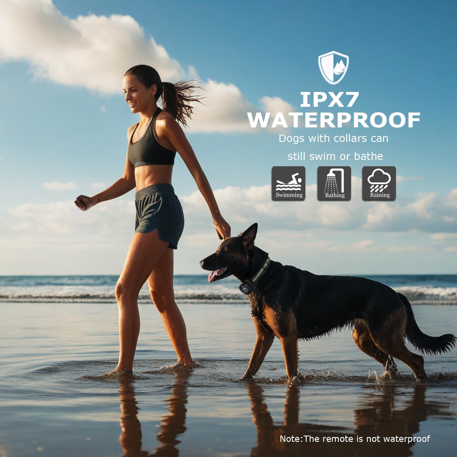 Heaflex Dog Shock Collar Featuring A Touch Screen, E-Collar With Security Lock And 3 Training Modes, Rechargeable, Waterproof Do