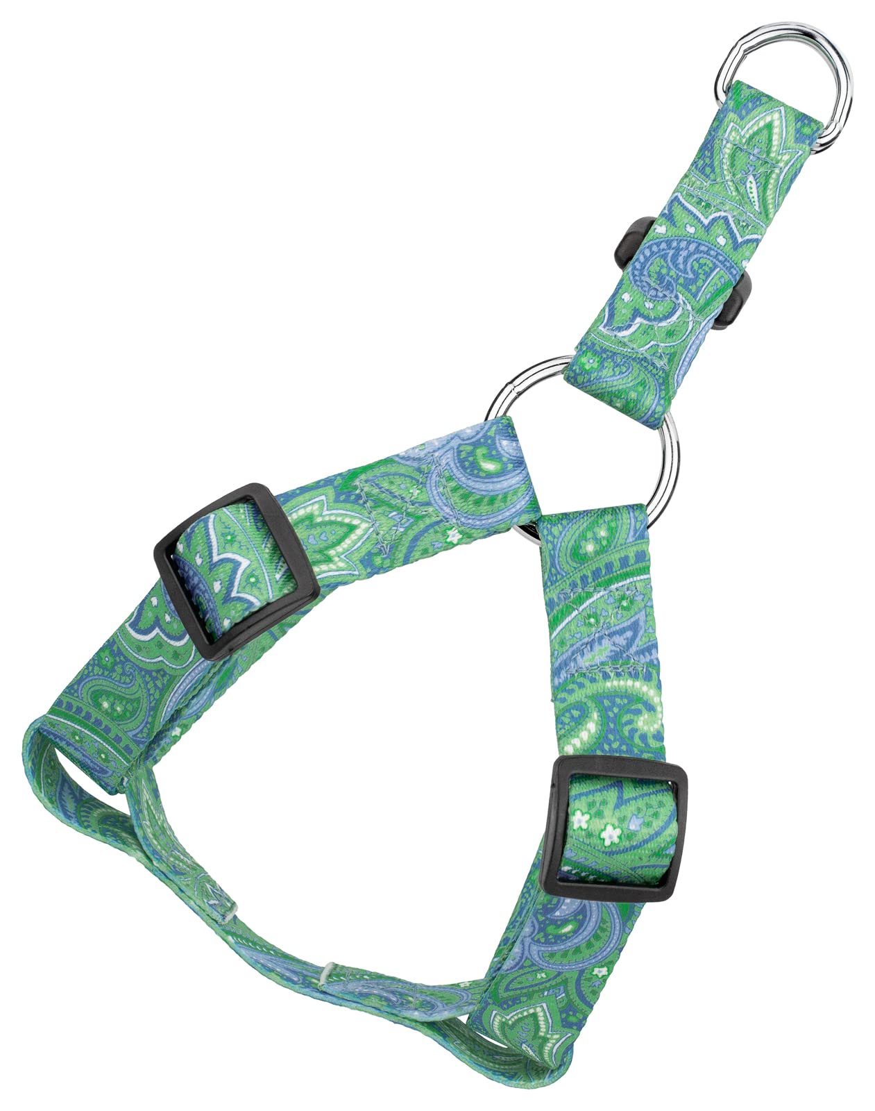 Country Brook Petz - Green Paisley Step-In Dog Harness - Paisley Collection Featuring Classy Designs (5/8 Inch, Small)