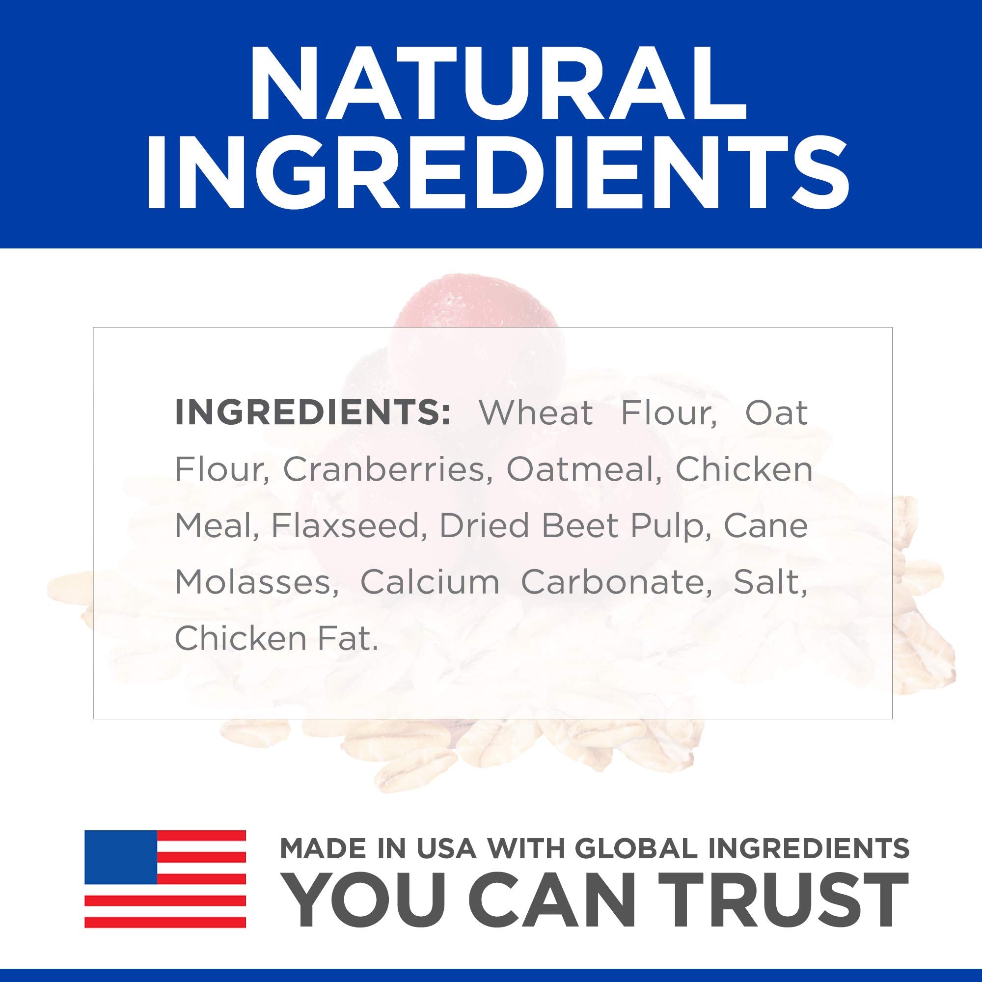 Hills Natural Fruity Crunchy Snacks, All Life Stages, Great Taste, Dog Treats, Cranberries & Oatmeal , 8 oz Bag