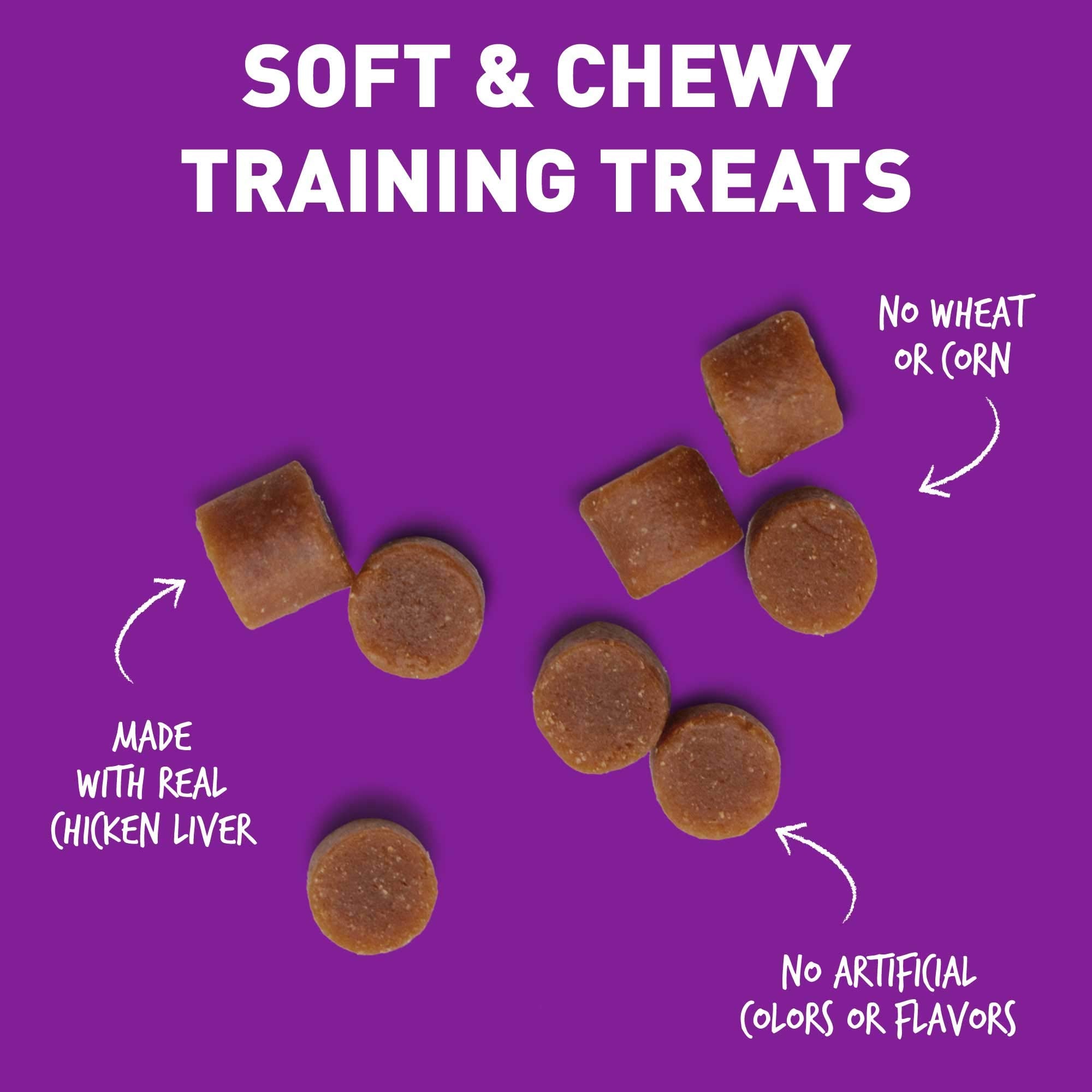 Cloud Star Tricky Trainers Soft & Chewy Dog Training Treats 5 oz. Pouch, Liver Flavor, Grain-Free Low Calorie Behavior Aid with