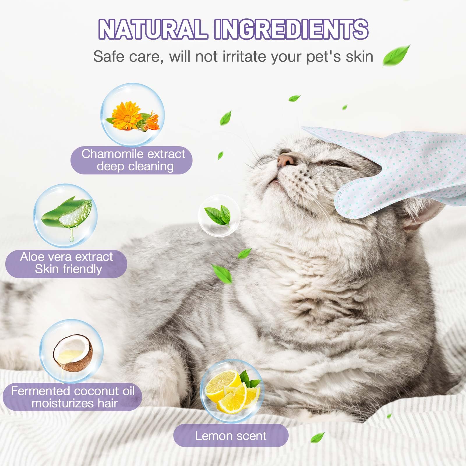 Voagluk 30 Pcs Dog Wipes Extra Thick Pet Cleaning And Deodorizing Bath Wipes For Dogs & Cats Rinse Free Grooming Gloves With Bum