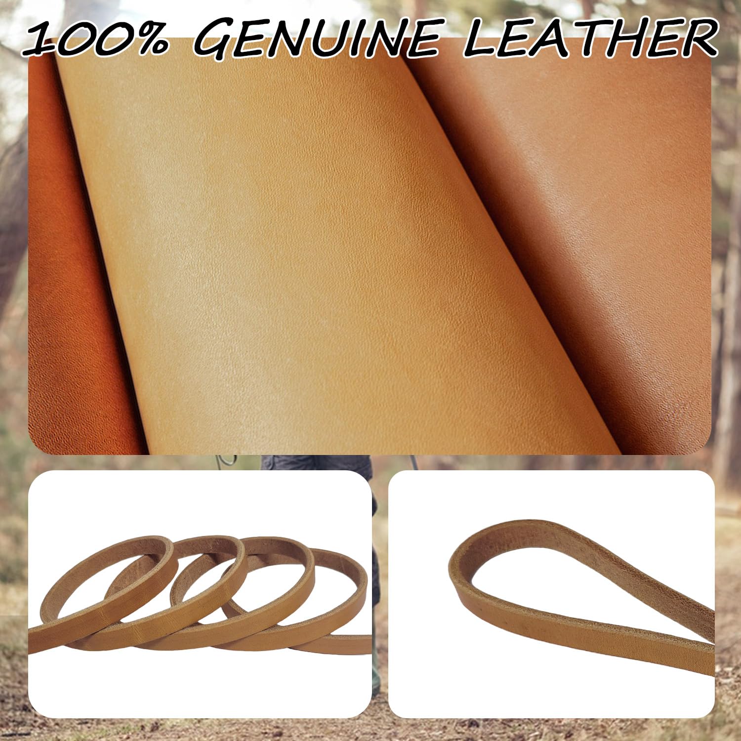 Lwbmg Leather Dog Leash - 6Ft X 3/4 Inch Heavy Duty, Braided, Comfortable For Large, Medium & Small Dogs - Training Tan