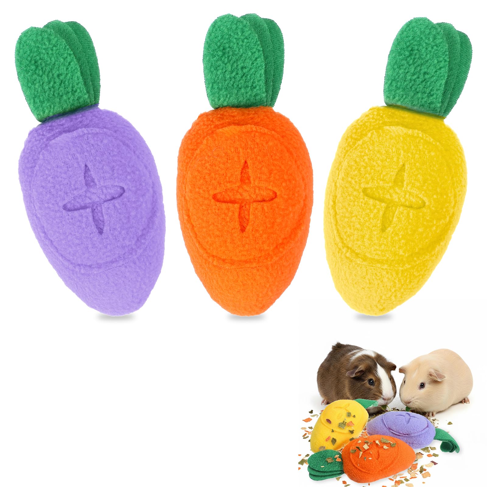 3 Pcs Guinea Pig Toys Guinea Pig Enrichment Toys Washable Snuffle Ball Treat Dispenser Slow Feeder Toy Boredom Puzzle Feed Game 