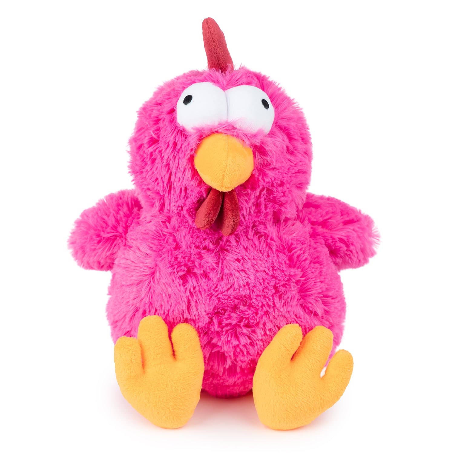 Best Pet Supplies Mrs. Cluck Interactive Squeaky Plush Toy For Small And Medium Breed Puppies Or Dogs - Mrs. Cluck (Fuchsia)