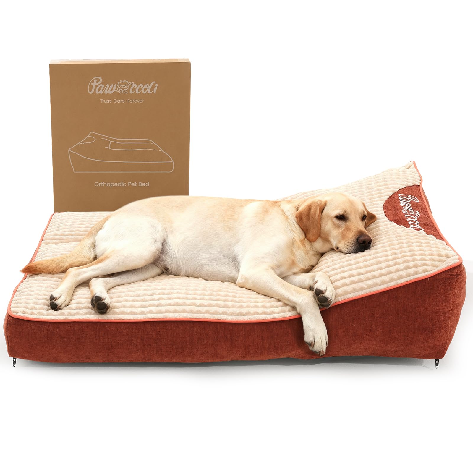 Pawccoli XL Dog Bed for Crate  Orthopedic Foam Crate Mat Large Comfy Flat Pet Beds with Removable Washable Cover, Suitable for 
