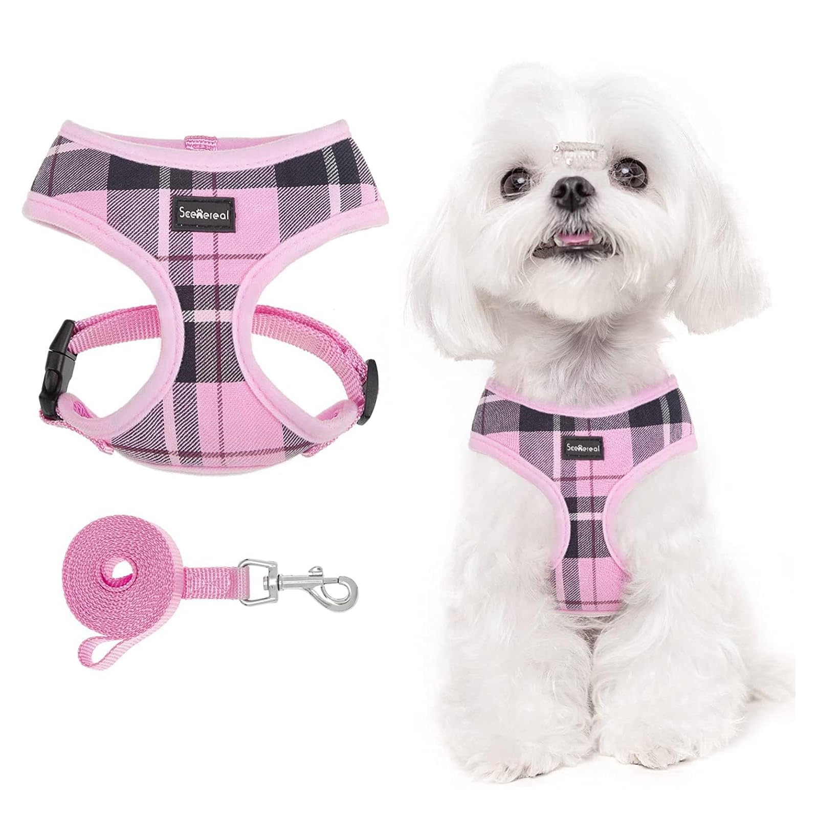 Scenereal Puppy Harness And Leash Set - Soft Mesh No Pull Vest Small Dog Padded Harness For Puppies & Cats