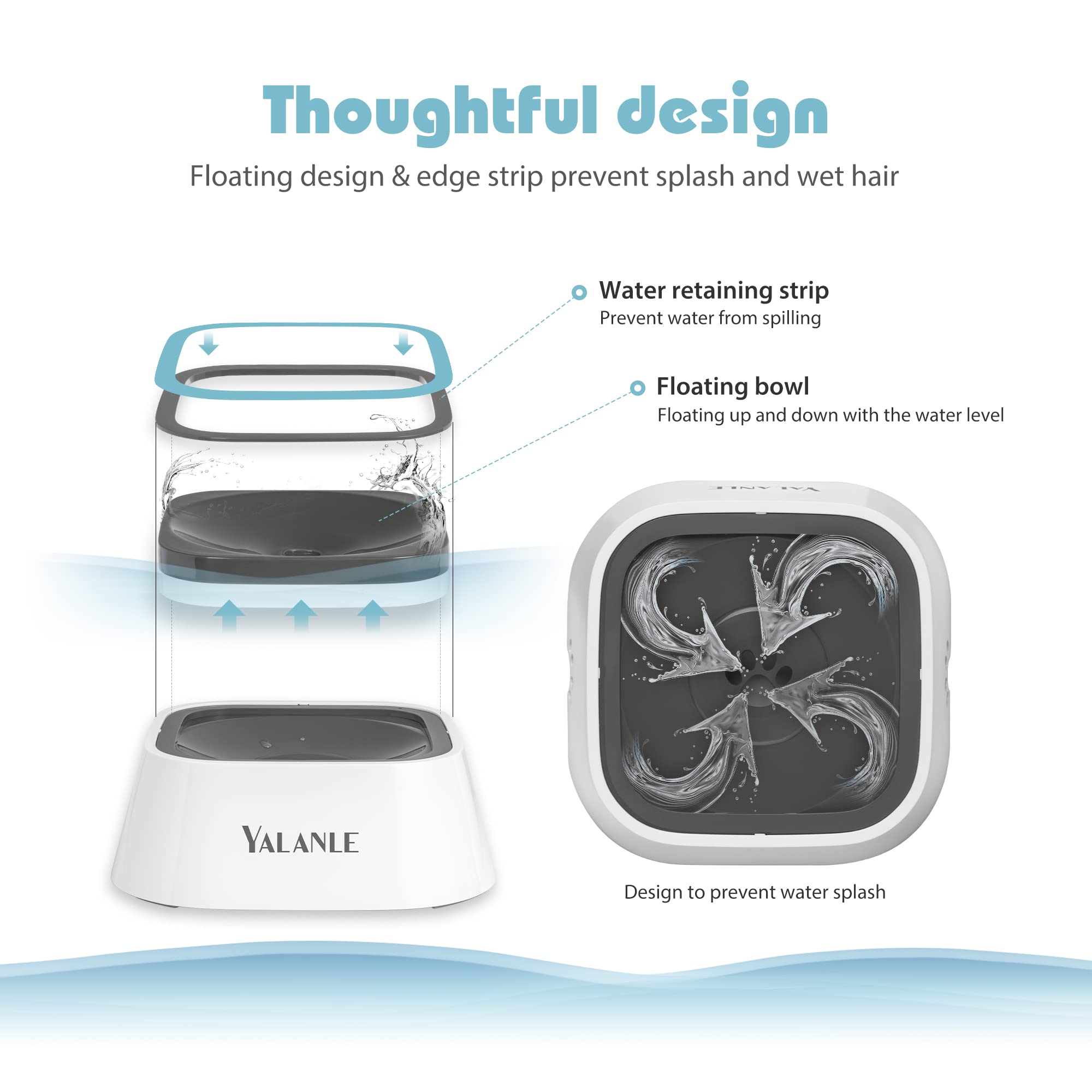 Dog Water Bowl No-Spill Pet Water Bowl Slow Water Feeder Dog Bowl No-Slip Pet Water Dispenser Vehicle Carried Dog Water Bowl For