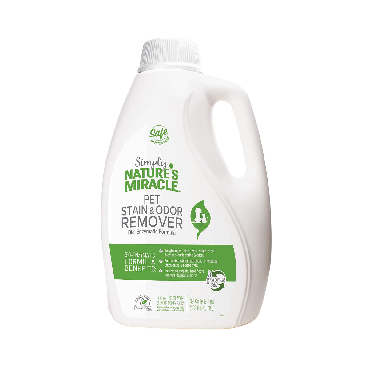 Nature'S Miracle Simply Pet Stain And Odor Remover, 128 Ounce, Made With 86% Plant-Derived Surfactants, Multicolor, 128.00 Fl Oz
