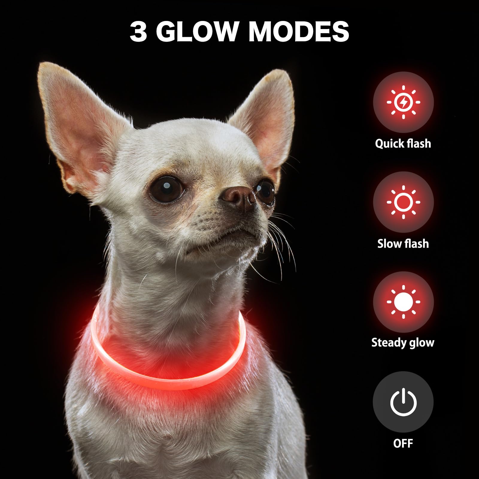 Bseen Light Up Dog Collar - Rainproof Led Dog Collar Rechargeable - Tpu Cuttable Glowing Puppy Collar For Small Dogs& Cats, High