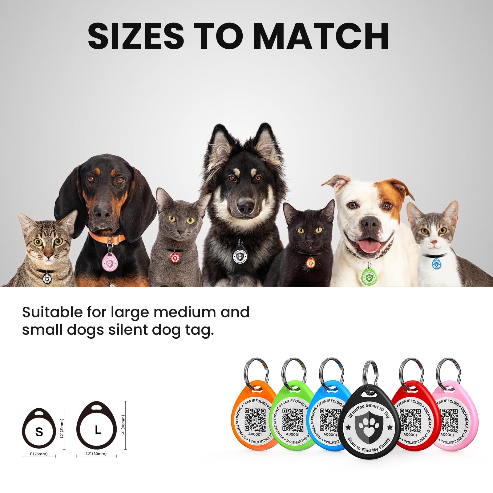 Ilfindyou 6 Pack Cat Tags Personalized Small, Qr Code Cat Name Tag For Cat Kitten Collar, Cat Tracker Scan Location Alerts, Mix