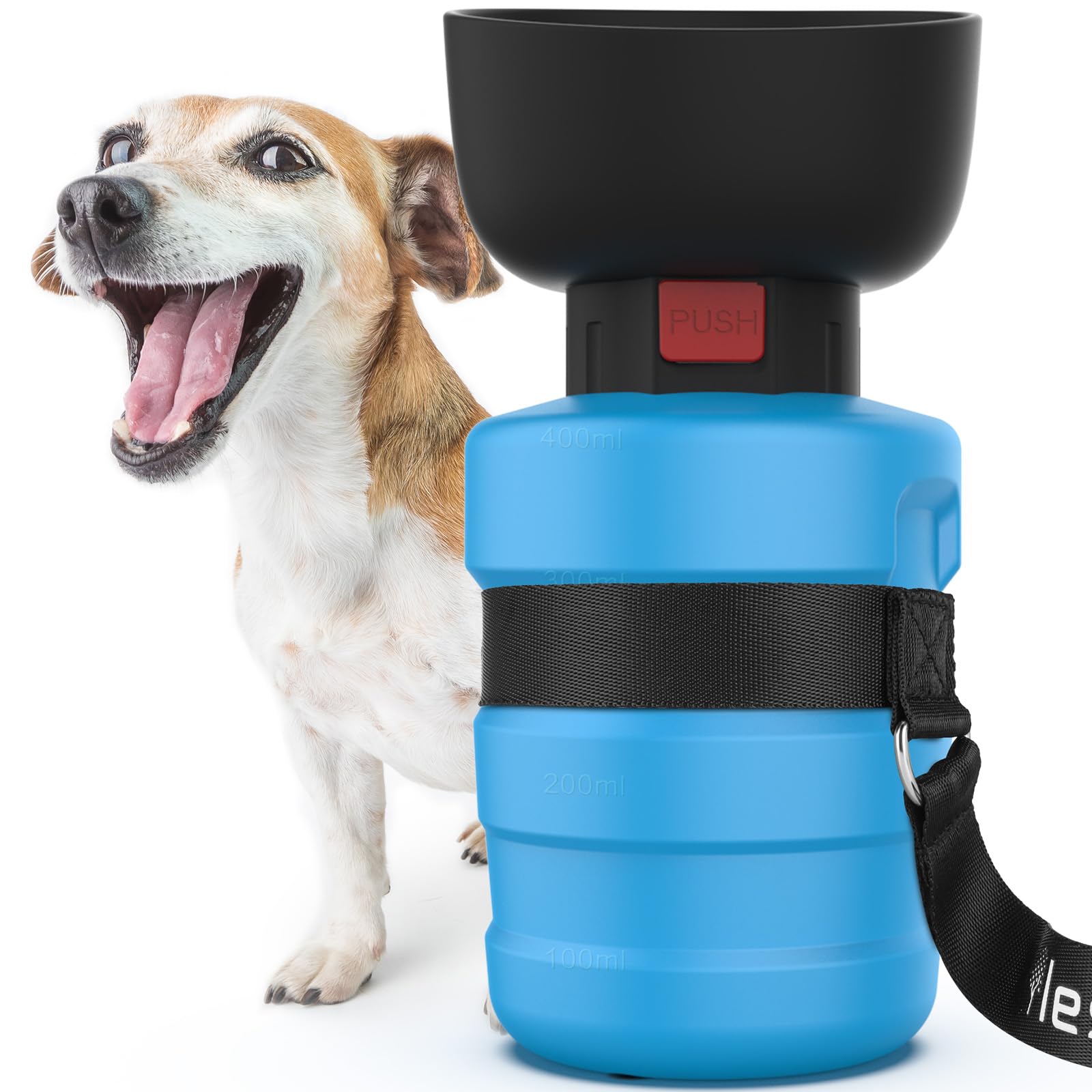 Lesotc Dog Water Bottle, Portable Water Dispenser With Bowl, Leak Proof Pet Travel Squeeze Bottle, Puppy Essentials Dog Stuff Ac