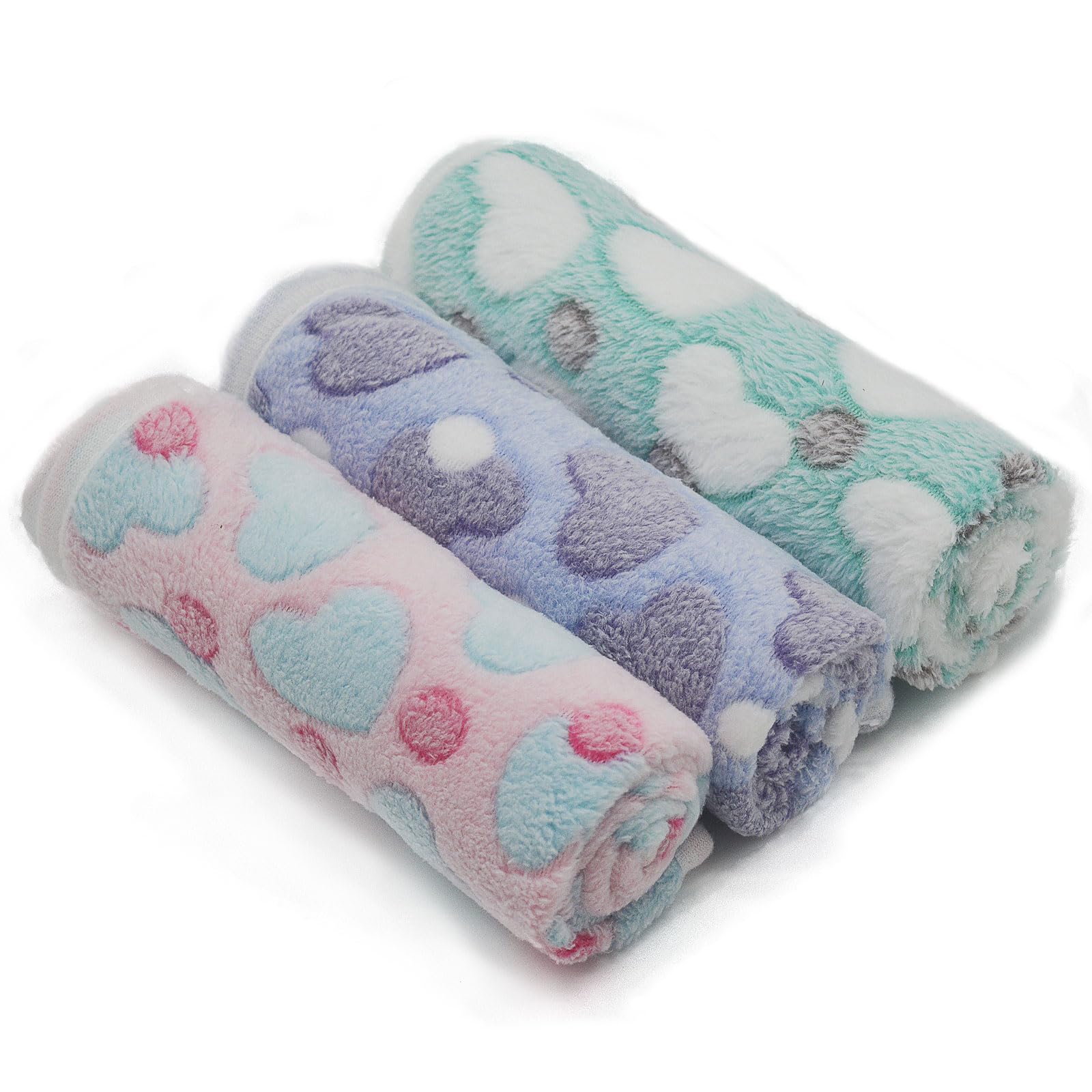 1 Pack 3 Puppy Blankets Super Soft Warm Sleep Mat Love Print Blanket Fluffy Fleece Pet Blanket Flannel Throw Dog Blankets For Small Dogs Puppy Dogs Fluffy Cats,Mix Love-Large(40'X30')