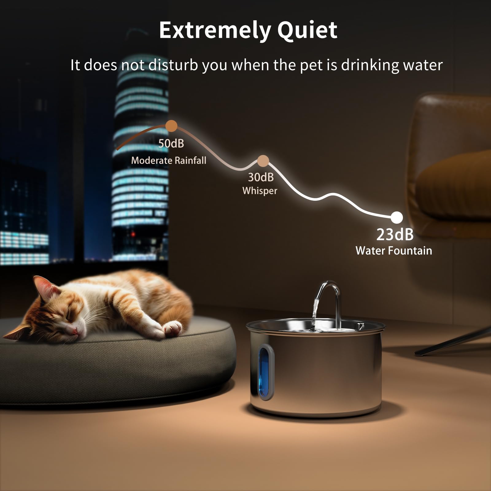 Stainless Steel Cat Water Fountain, 3L/101Oz Pet Water Fountain, Dog Waterer With Quiet Pump And 4-Layer Filtration For Cats And