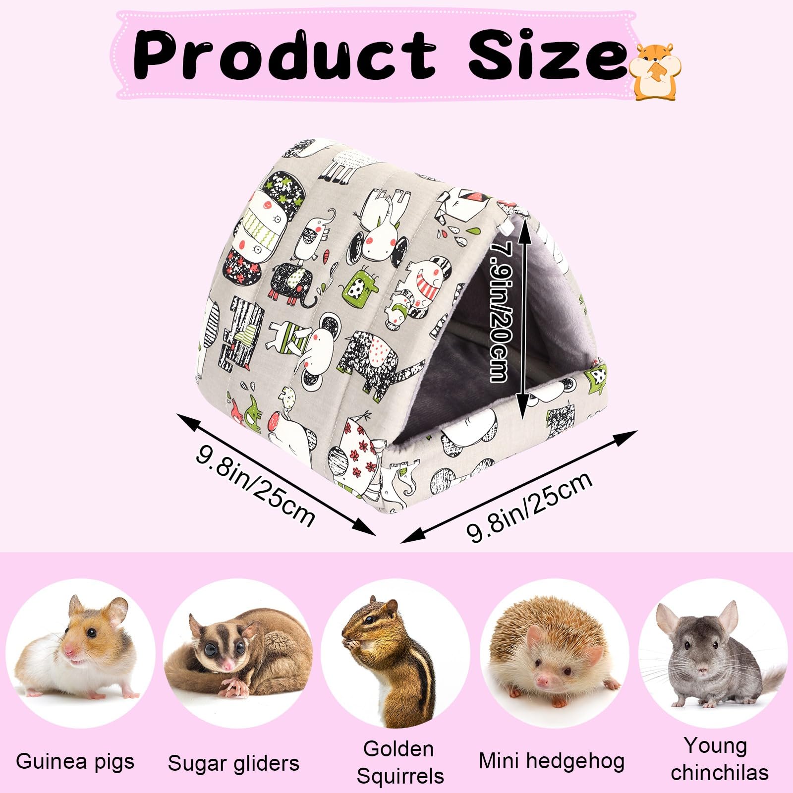 Upins Guinea Pig Hideout,Guinea Pig Bed Washable Small Animal House Cage Accessories For Mouse Chinchillas Hamsters Hedgehogs Fe