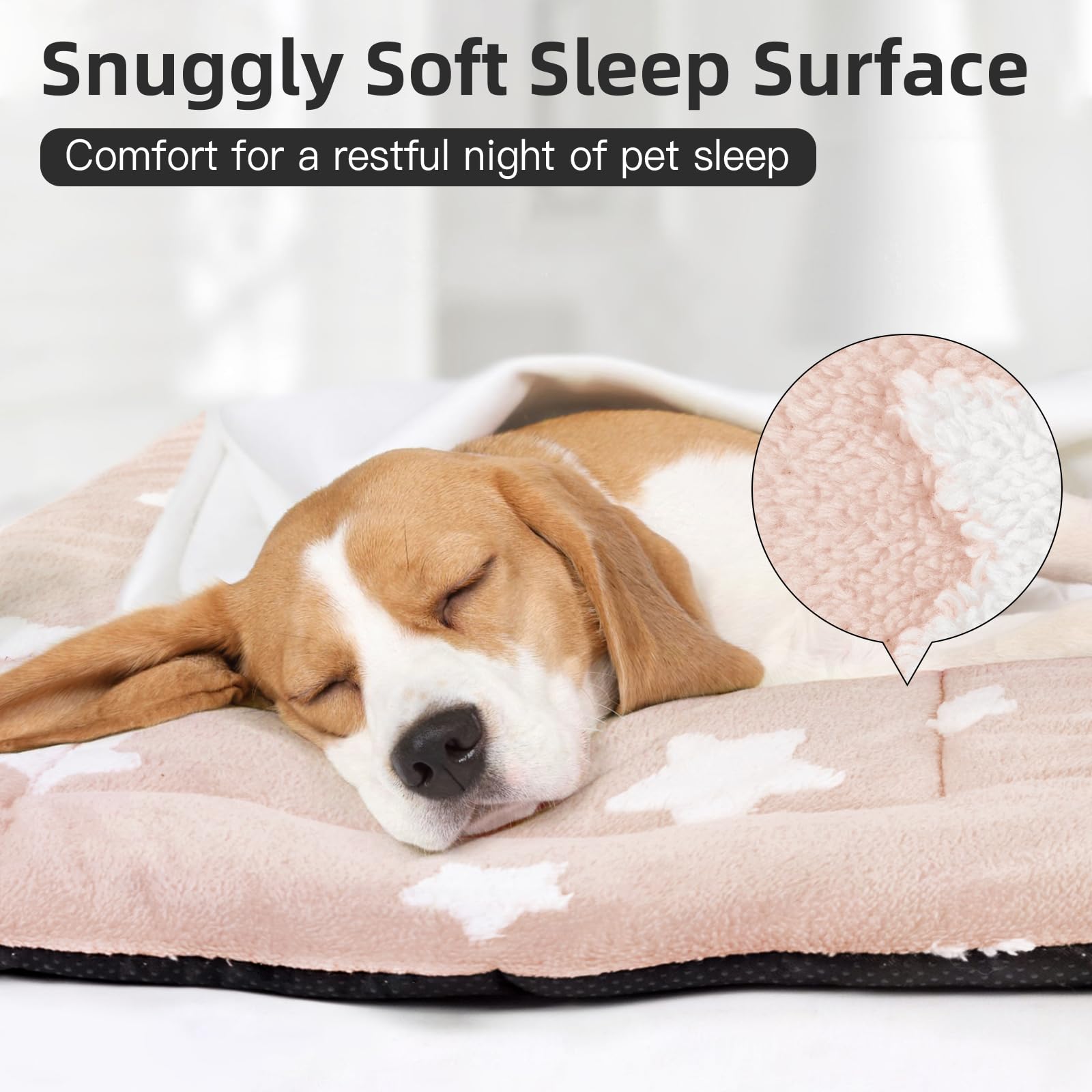 Mora Pets Dog Crate Pad Kennel Bed Crate Mat For Small Dogs Washable Cute Star Pet Bed For Dog Cage Ultra Soft Flat Puppy Cat Ki