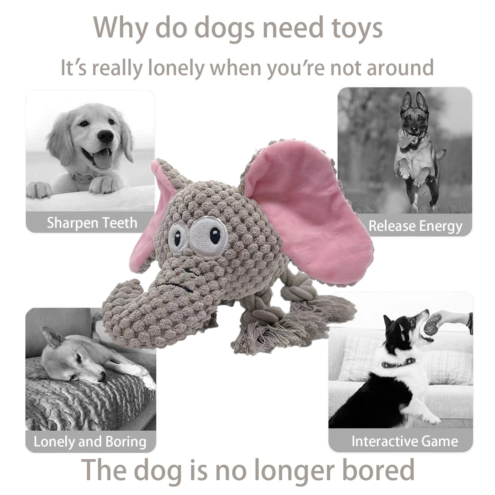 Aimeting Dog Toys, Durable Dog Chew Toys, Dog Squeak Toy With Fun Crinkle Paper, Plush Toys Suitable For Small, Medium, Large Do