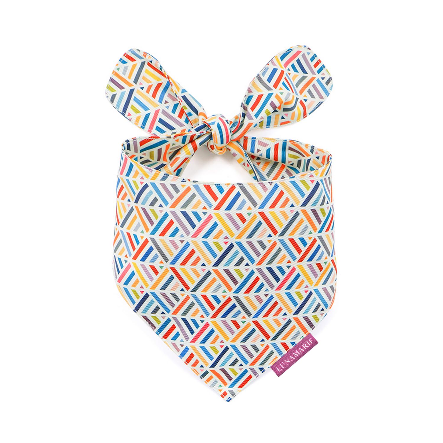Lunamarie - Luxury Pet Birthday Bandanas -Premium & Silky Poly Fabric | 100% Handmade | Custom Shape Dual Layered (Xena, Medium)