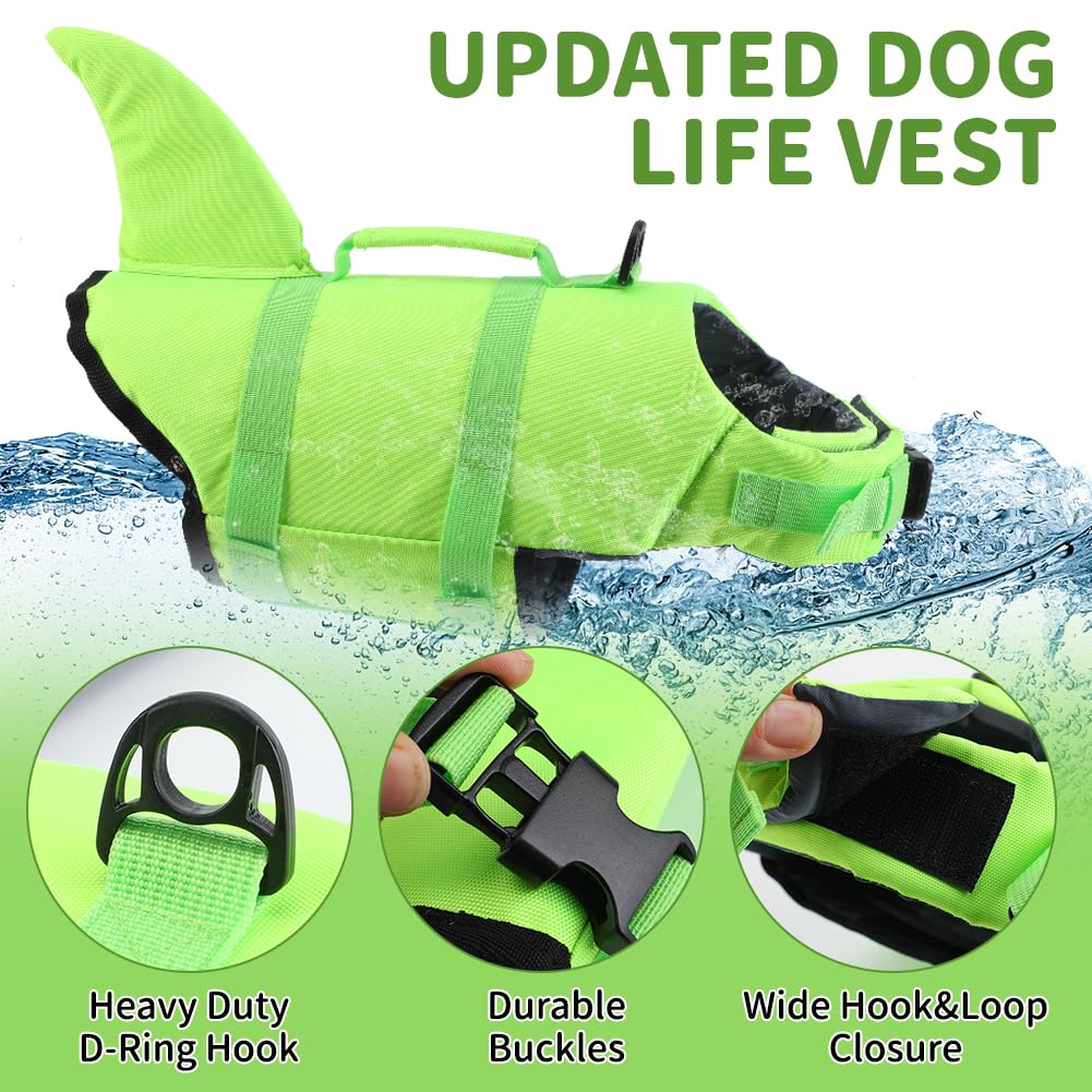 Emust Dog Life Vests, Dogs Floats For Swimming, Boat, Pool, Ripstop Dog Life Jacket With High Buoyancy And Lift Handle For Small