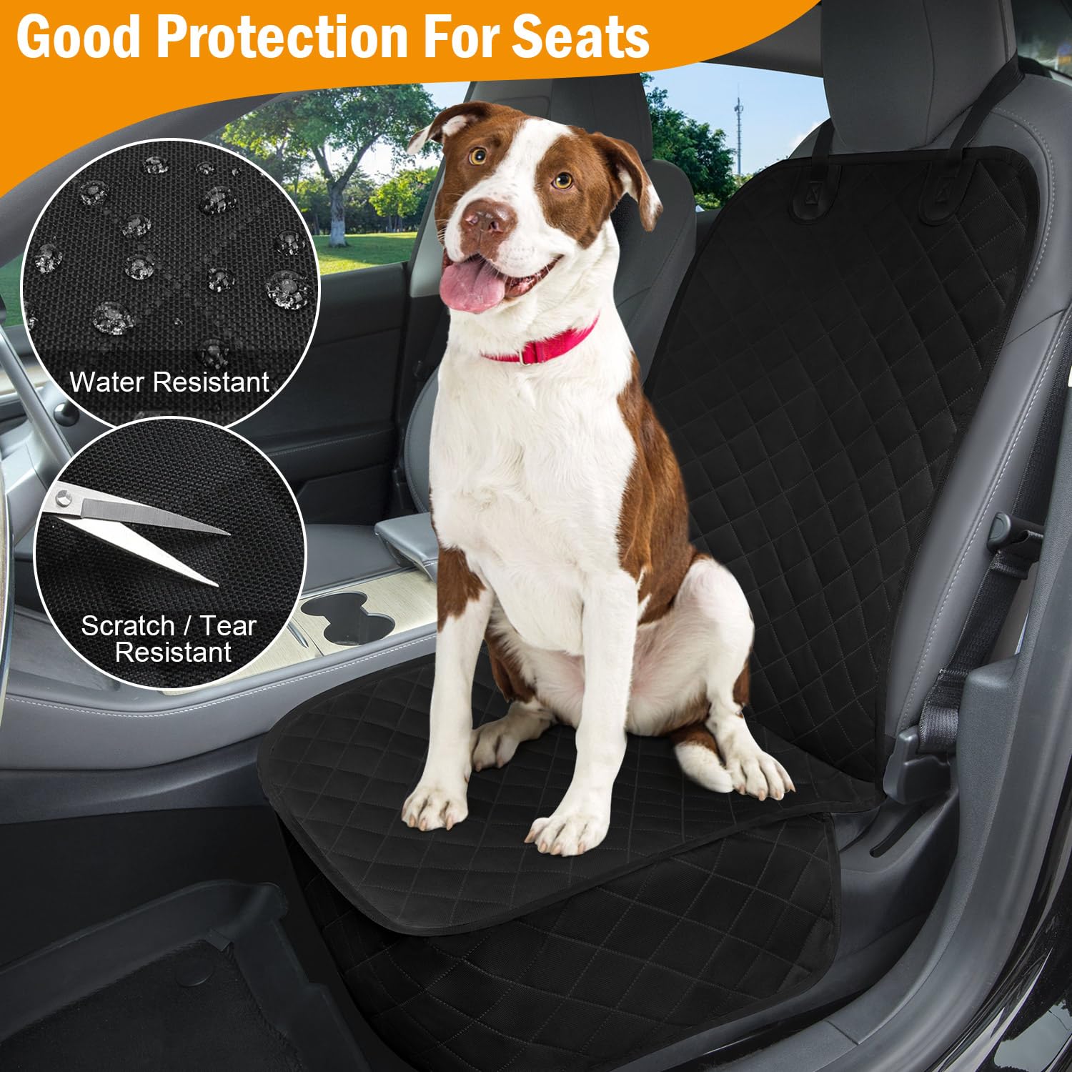 Dog Car Seat Cover, Pets Front Dog Car Seat Cover For Suv, Trucks. Waterproof Nonslip Car Seat Covers For Dogs Front Seats, Larg