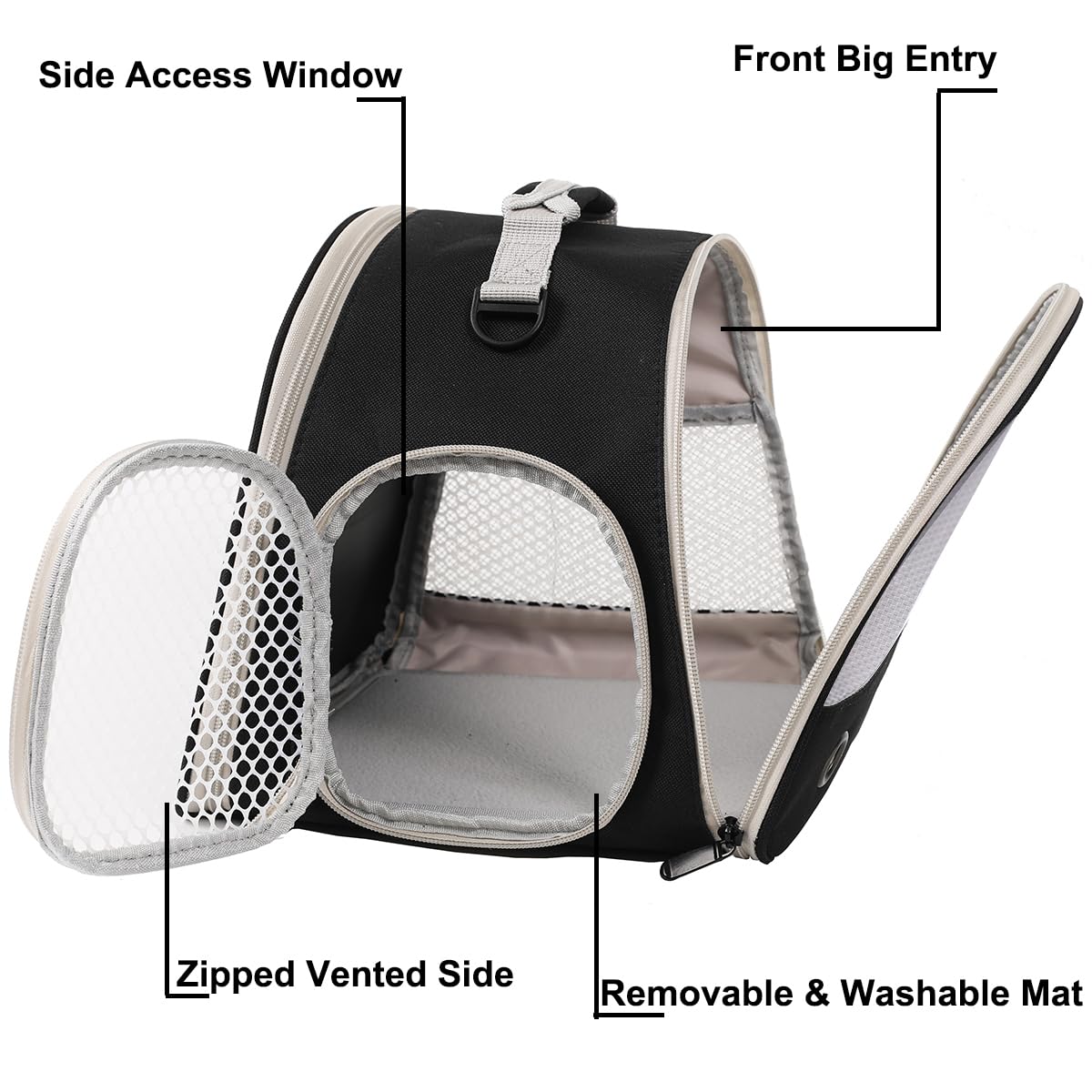 Breathable Guinea Pig Carrier Backpack With Nylon Mesh Window Portable Carrier For Guinea Pig, Bunny Bearded Dragon Bird Chinchi