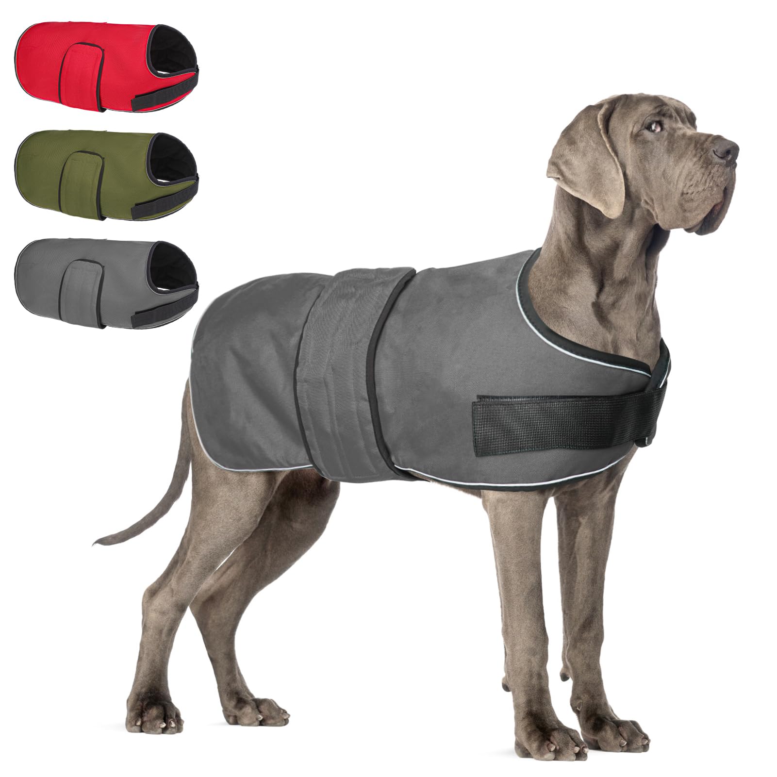 BEAUTYZOO Reflective Dog Winter Coat for Small Medium Large Great Dane Dogs,Winter Dog Jacket with Fleece Lining Dog Cold Weathe