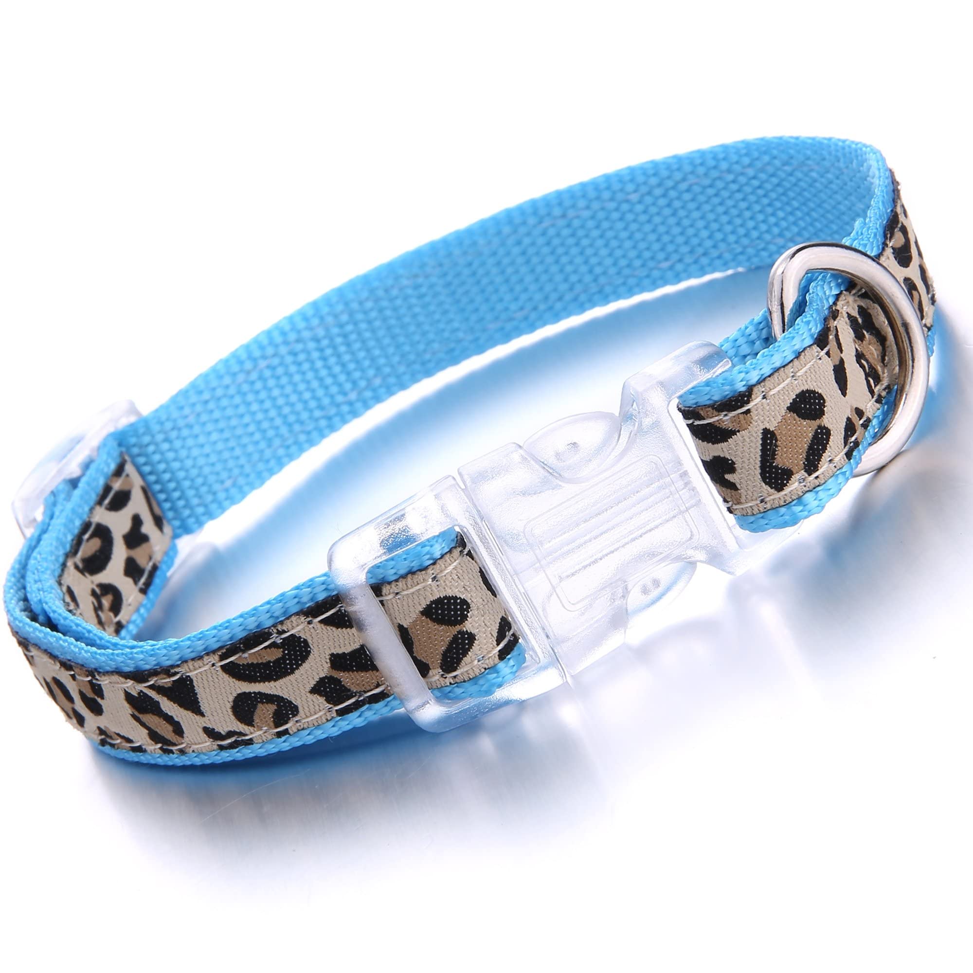 Mile High Life Leopard Dog Harness Collar Leash Set, Adjustable No Pull Dog Halter Harness for Small Breed Dogs, Easy Control fo