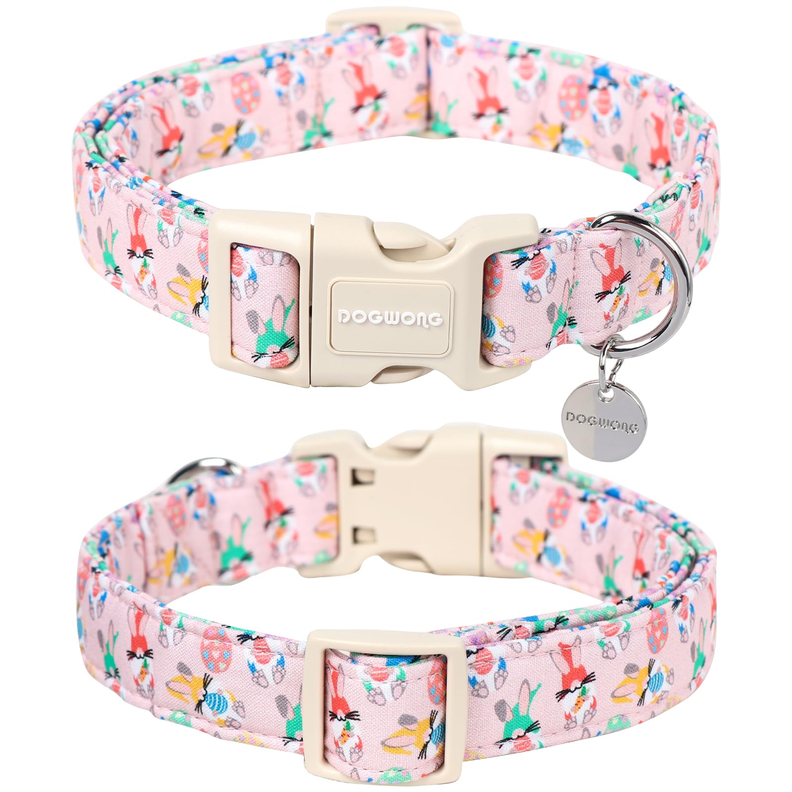 Dogwong Easter Rabbit Dog Collar, Colorful Egg Dog Collar Soft Durable Adjustable Comfortable Cute Easter Puppy Collar For Small