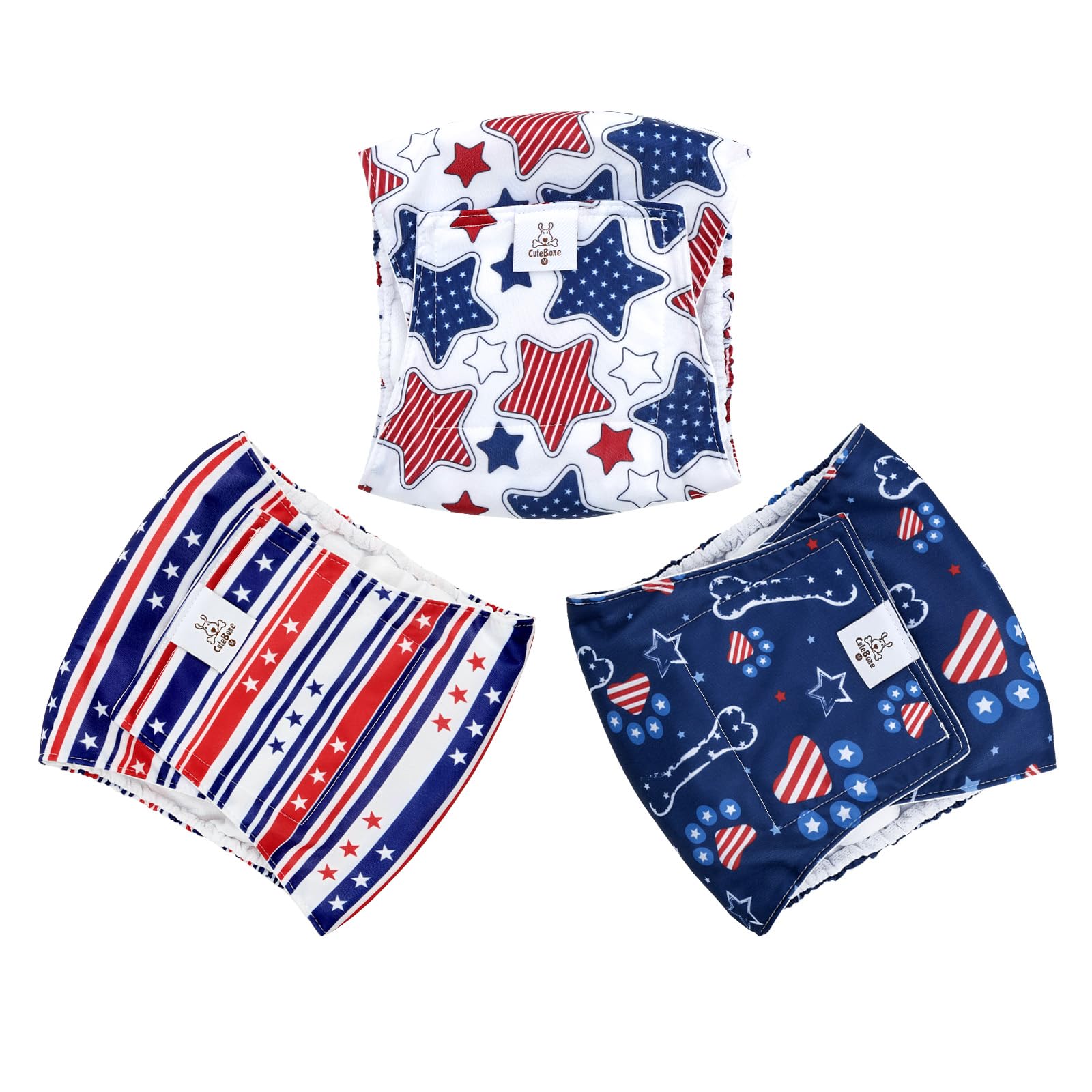 Cutebone Dog Diapers Male Belly Bands 3 Pack For Male Dogs Reusable Puppy Wraps Dm66M