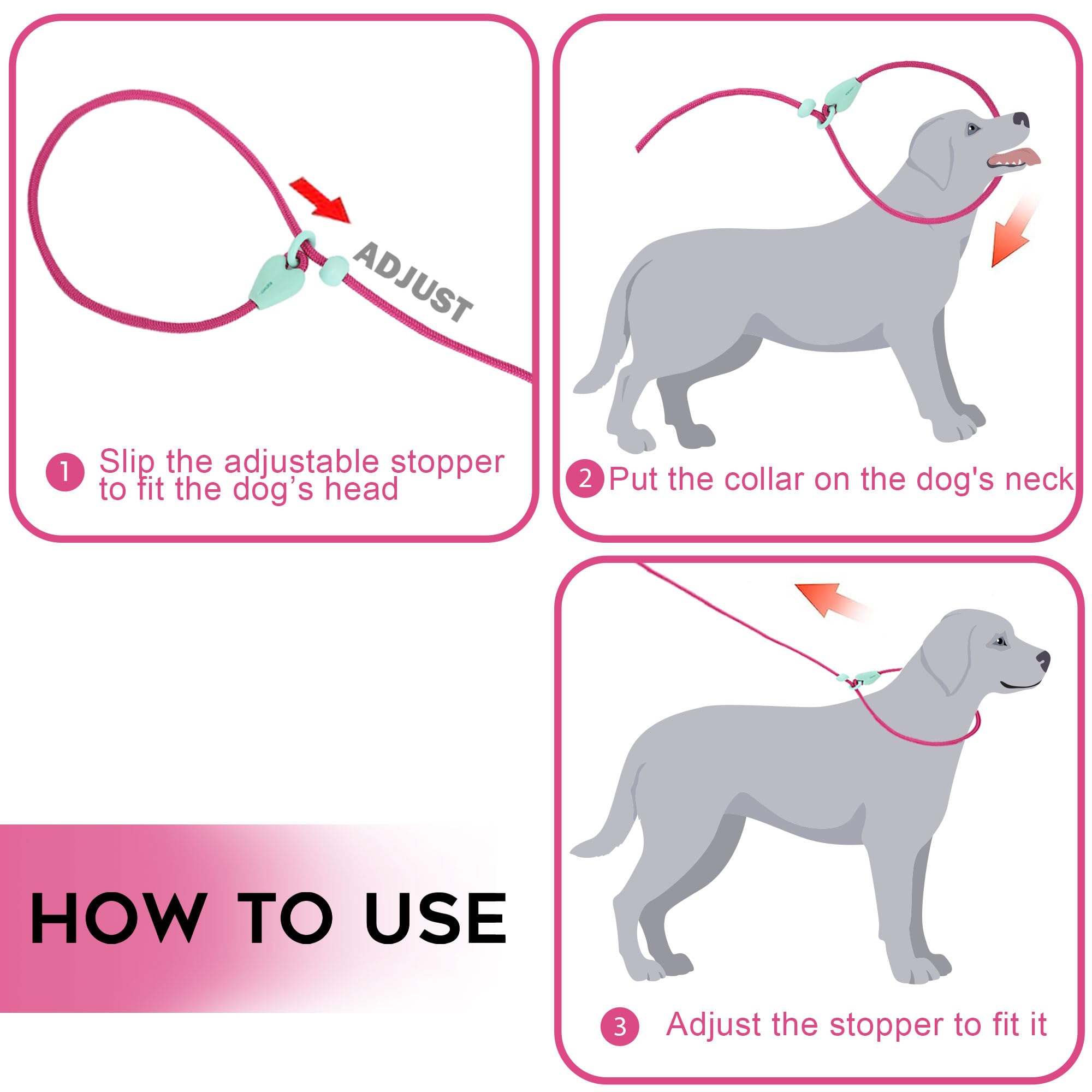 Dog Training Leash Slip Leads for Dogs 6 FT Slip Leash for Dogs Dog Lead with 6 Colors Strong Nylon No Pull Rope Dog Leash Dog L