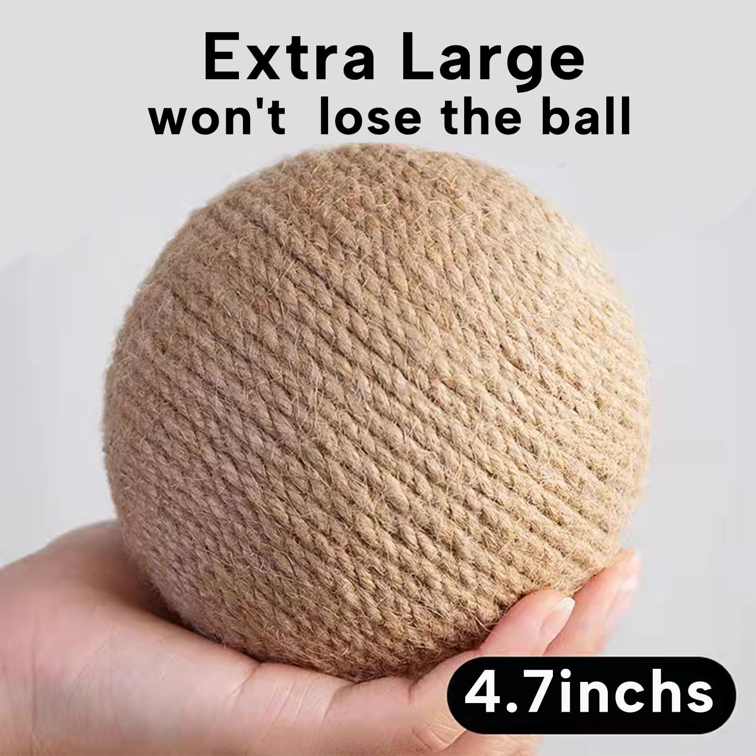 Keyide Extra Large Rabbit Ball Toy, 4.7In Natural Sisal Bunny Scratch Ball, Interactive Small Animal Toys For Chinchilla Guinea