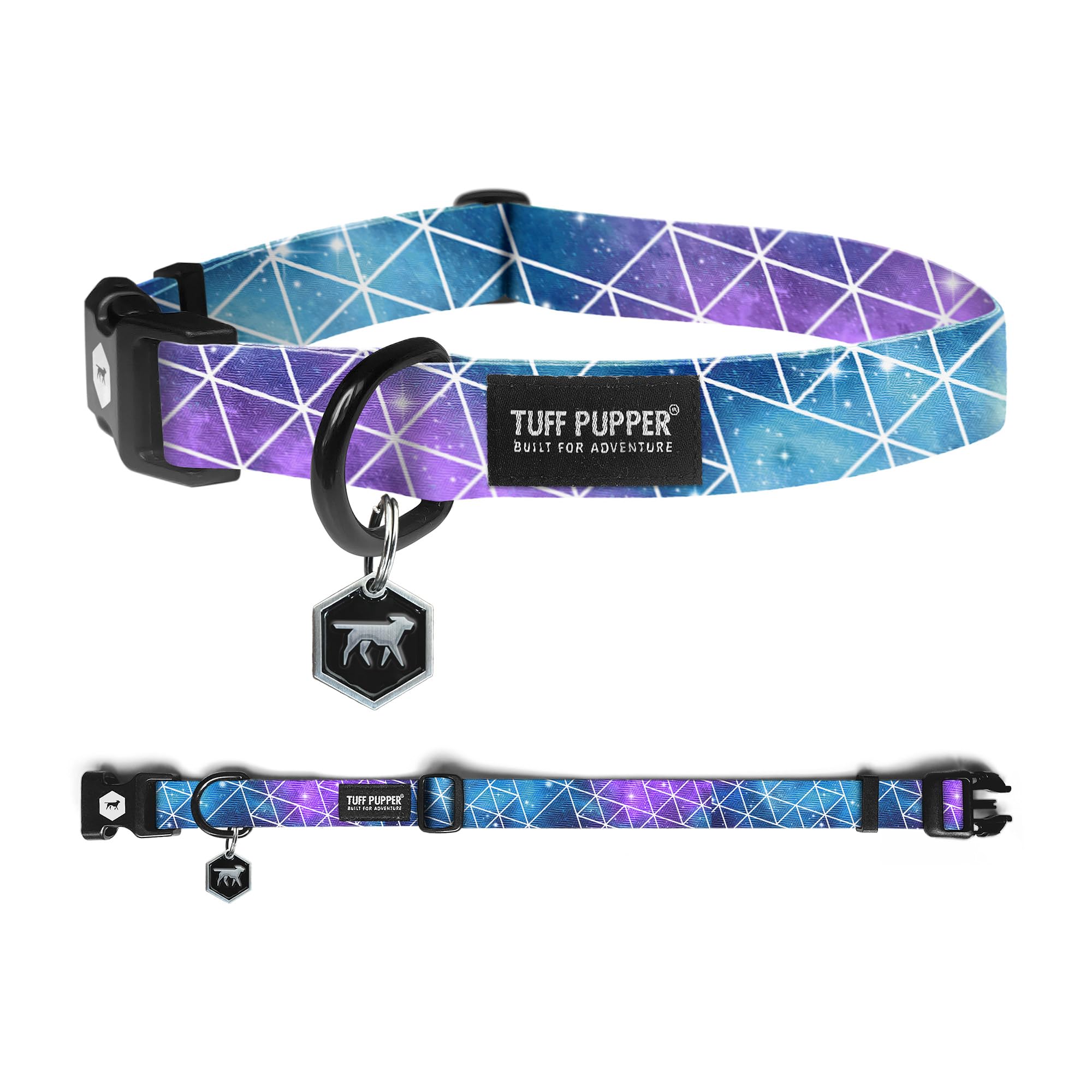 Tuff Pupper Premium Adjustable Dog Collar for Medium Dogs, Stylish Pattern Collars Designed in USA, Quick Release Buckle, Supern