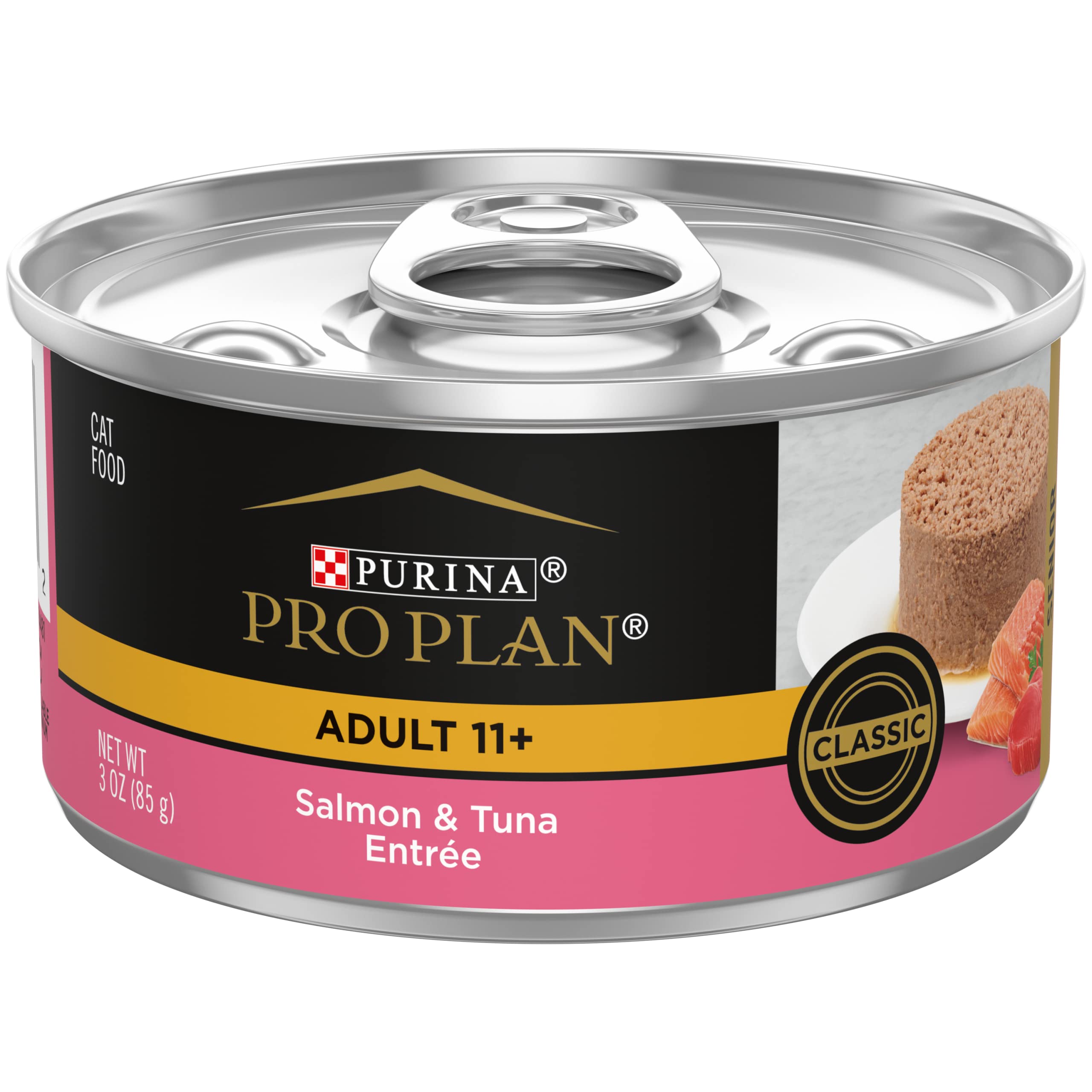 Purina Pro Plan Wet Cat Food, High Protein Senior Salmon & Tuna, 3 oz Pull-Top Cans (Pack of 24)