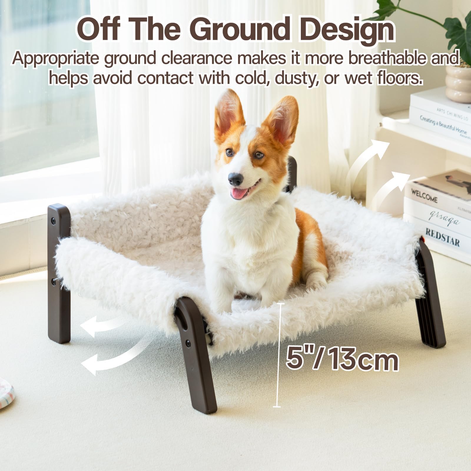 Mewoofun Raised Cat Beds For Indoor Cats Couch Elevated Cat Bed Small Dog Bed With Non-Slip Bottom Cat Beds For Kitty Puppy Smal