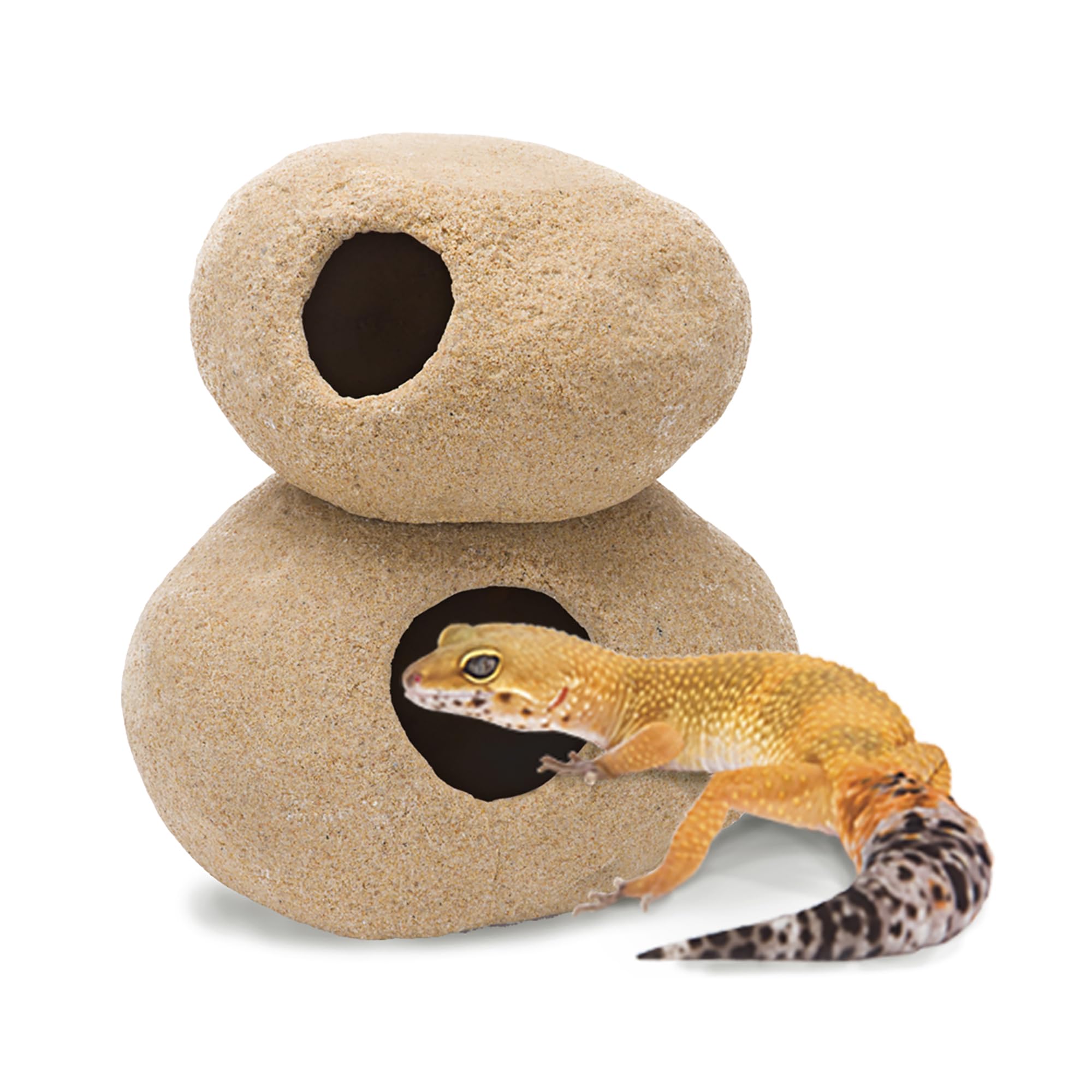 Penn-Plax Granite Stone Terrarium Decoration And Hideaway For Reptiles And Fish– Realistic Appearance And Texture – Large