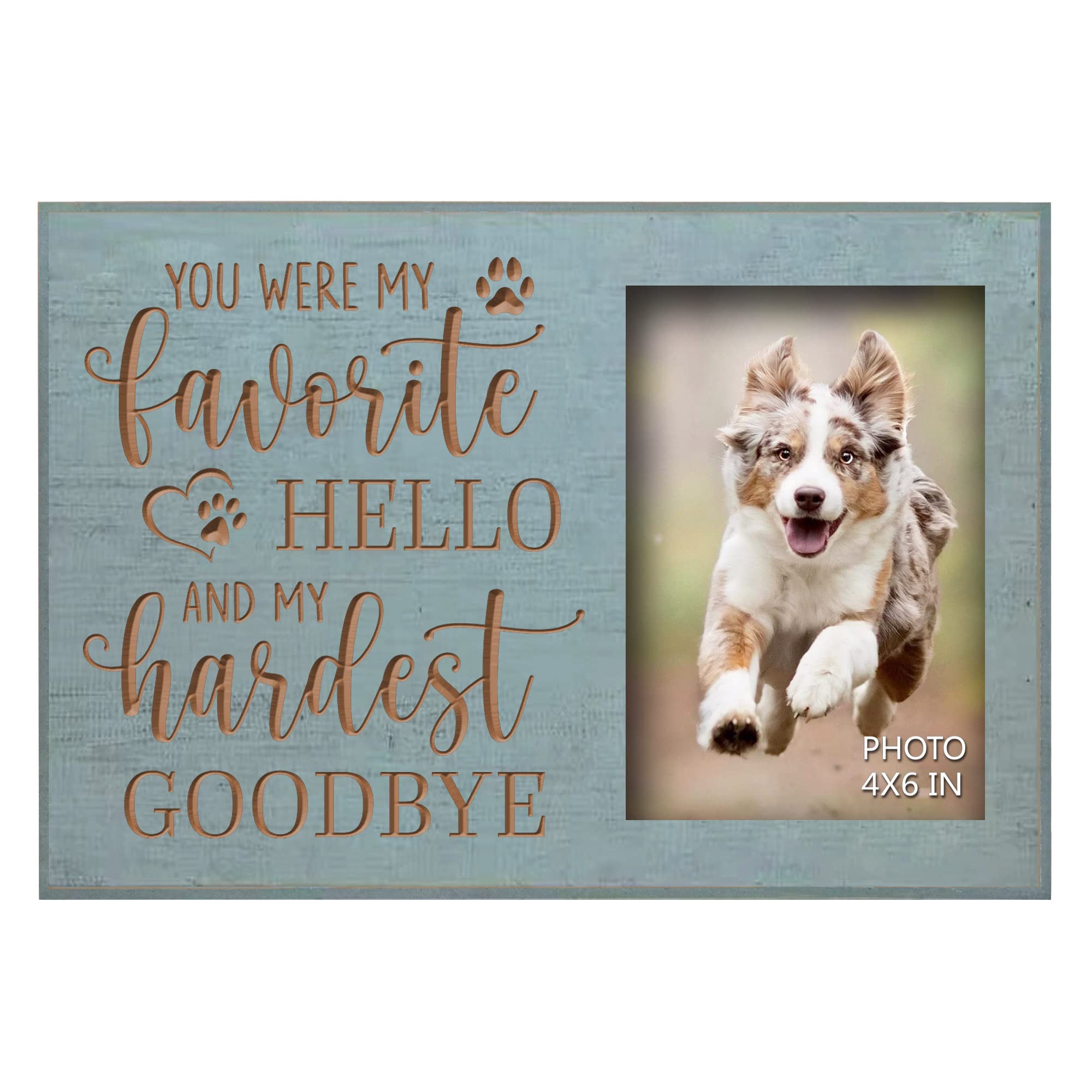 Exquideca Dog Memorial Engraved Picture Frames 4X6 Inches - Bereavement Sympathy Decor For Loss Of Dog - Pet Memorial Remembranc