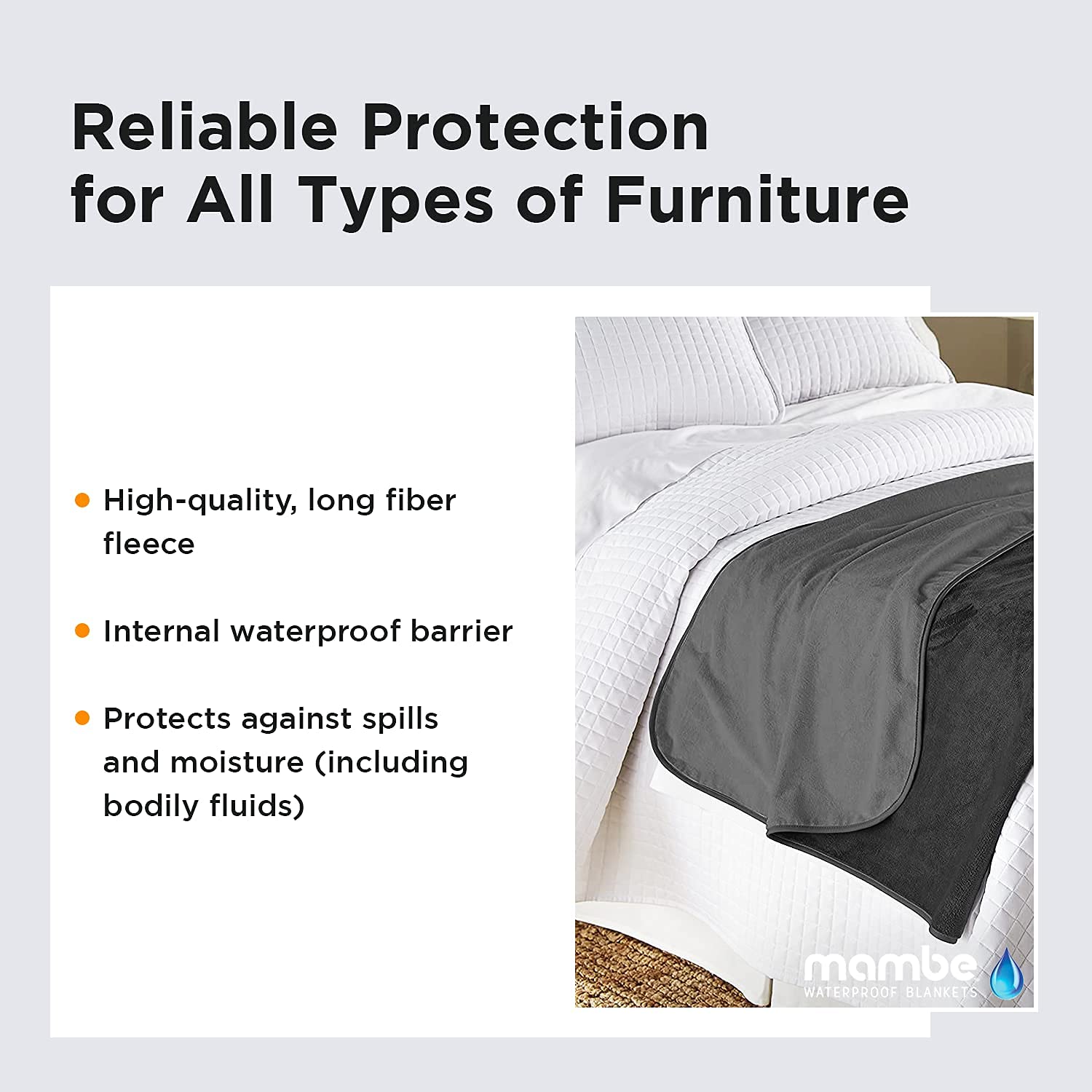 Mambe Large And Long Indoor Blanket Merlot - Soft And Silky Waterproof Throw - Machine Washable Fleece - For Protecting Furnitur