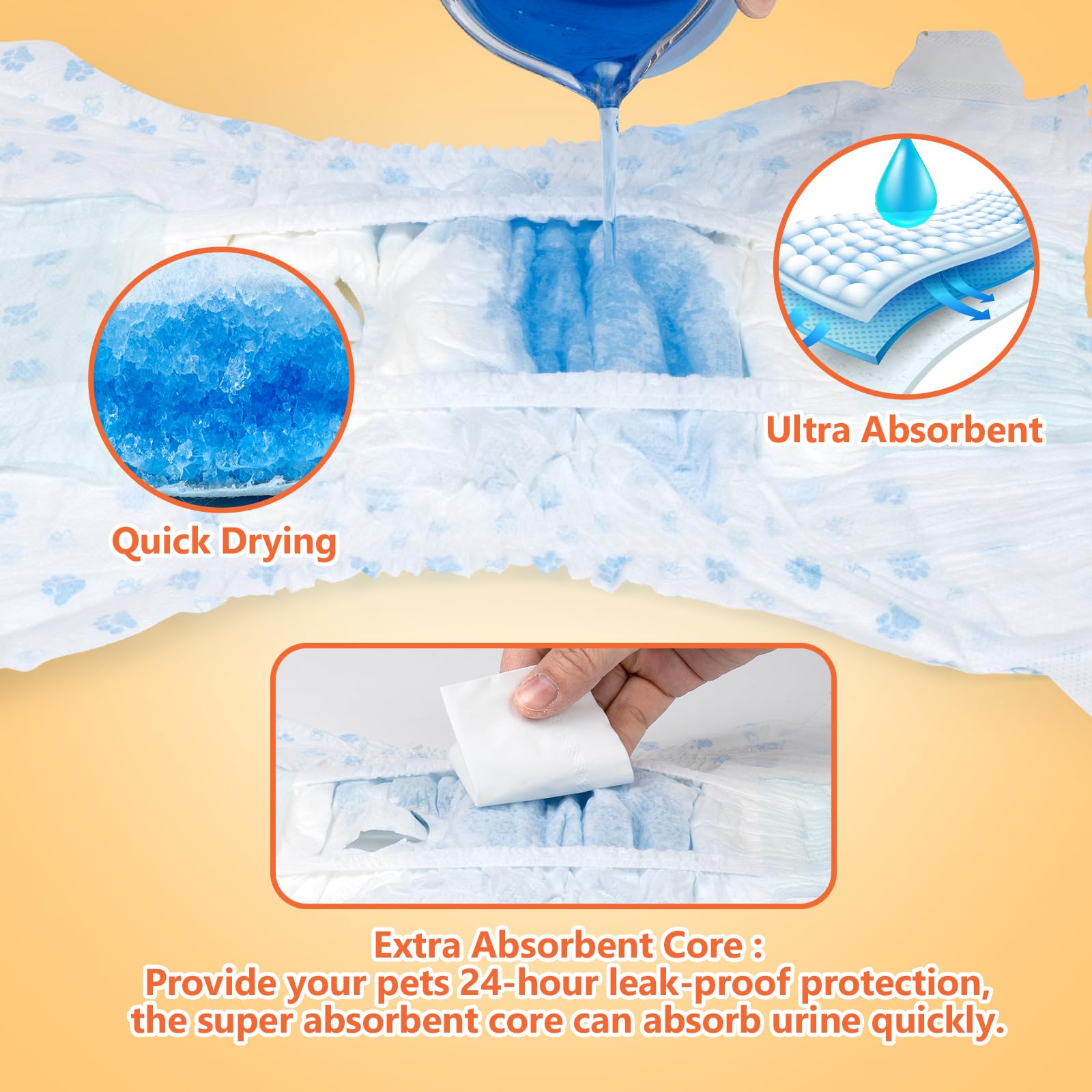 Pet Soft Dog Diapers Female - Disposable Puppy Diapers, Cat Diapers 36Pcs Xsmall