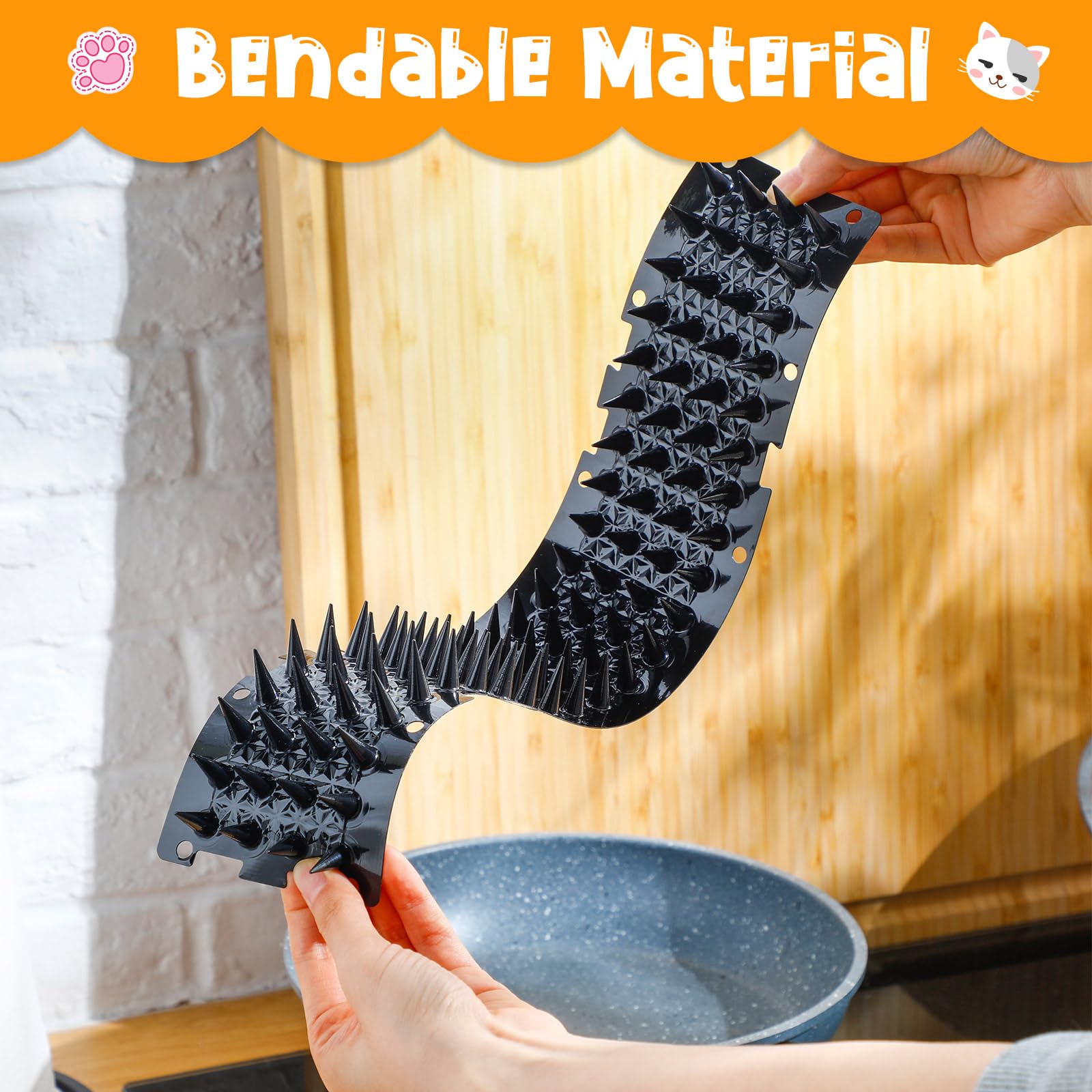 Nuanchu 12 Pieces Cat Deterrent Mat Cat Repellent Mat with Spikes Keep Dogs Off Counter Anti Pet for Outdoor Indoor Plants Garde