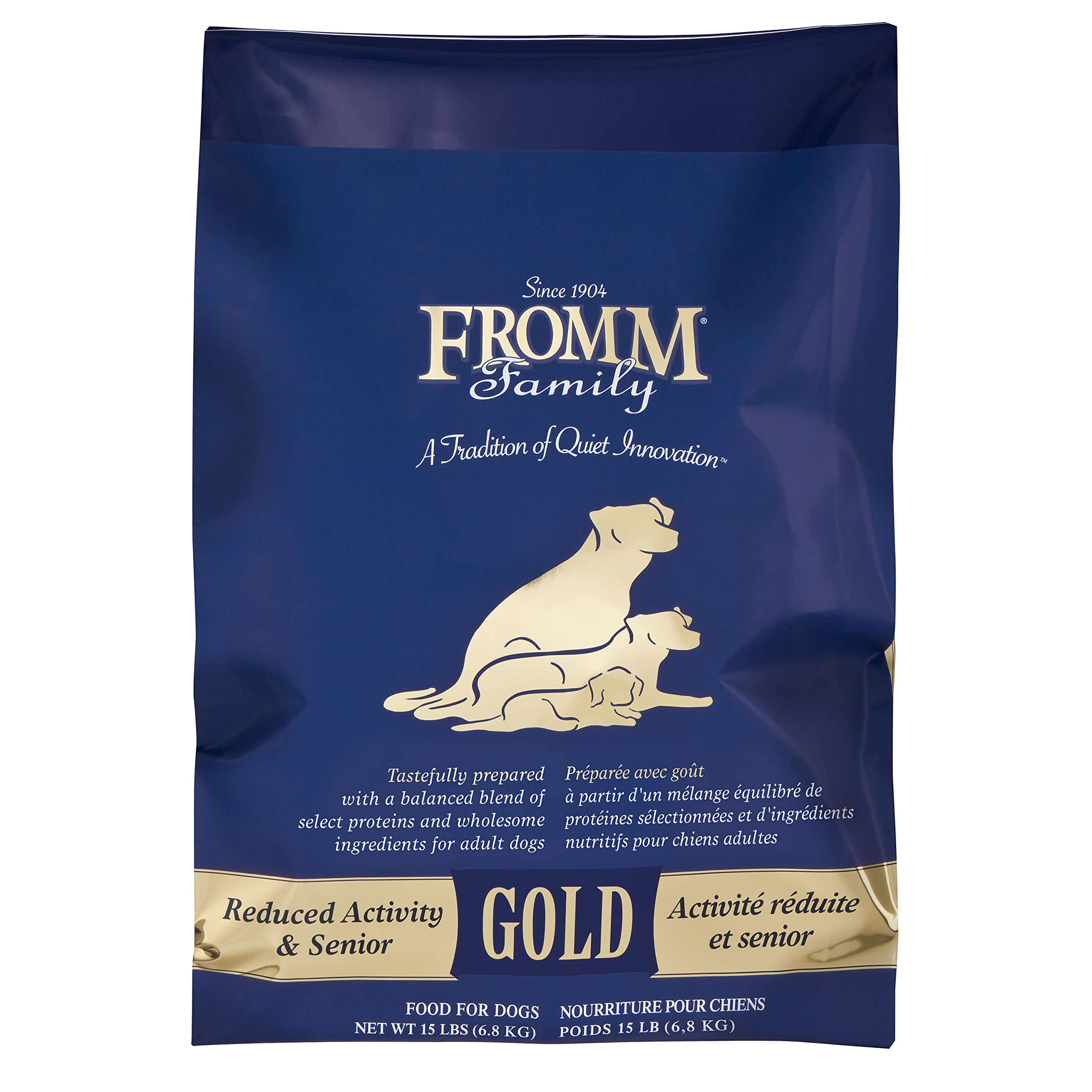 Fromm Reduced Activity Senior Gold Premium Dog Food - Senior Dry Dog Food for Medium & Small Breeds - Chicken Recipe - 15 lb