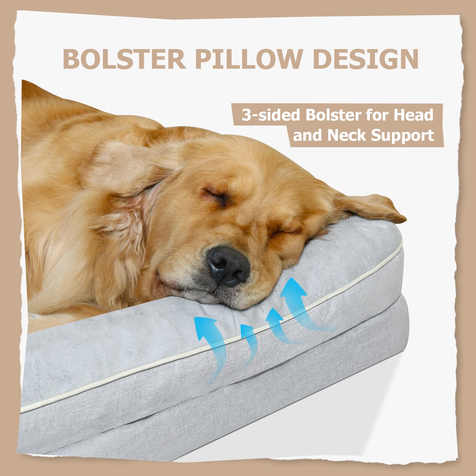 Dokdogs Orthopedic Dog Bed Xlarge Sized Dogs- Waterproof Memory Foam Xl Pet Couch Bed With Removable Washable Cover & Non-Slip B