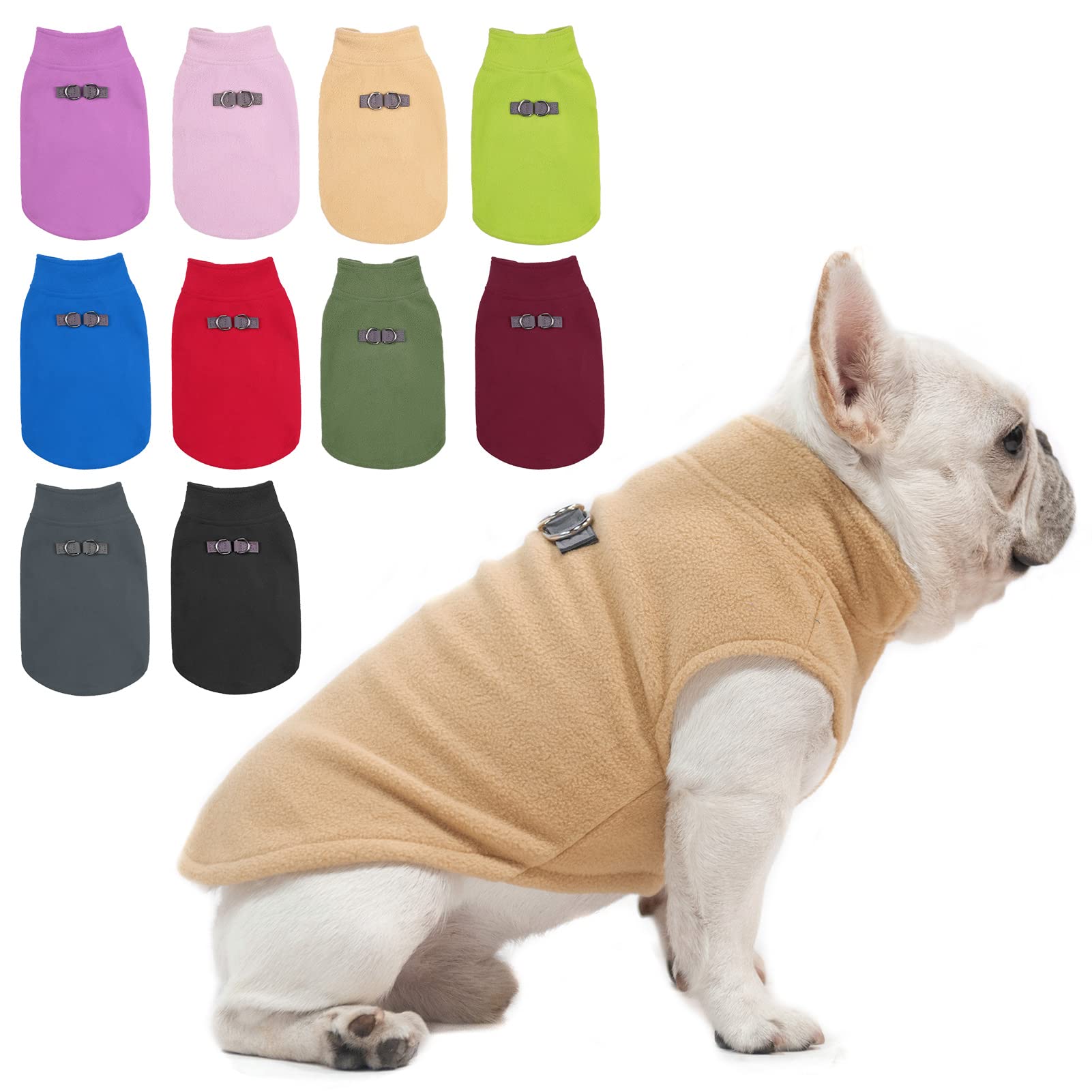 Beautyzoo Dog Fleece Vest Sweater Winter Jacket For Small And Medium Dogs With D-Ring Leash Cold Weather Coat Hoodie For Xs S M Dogs Boy Or Girls