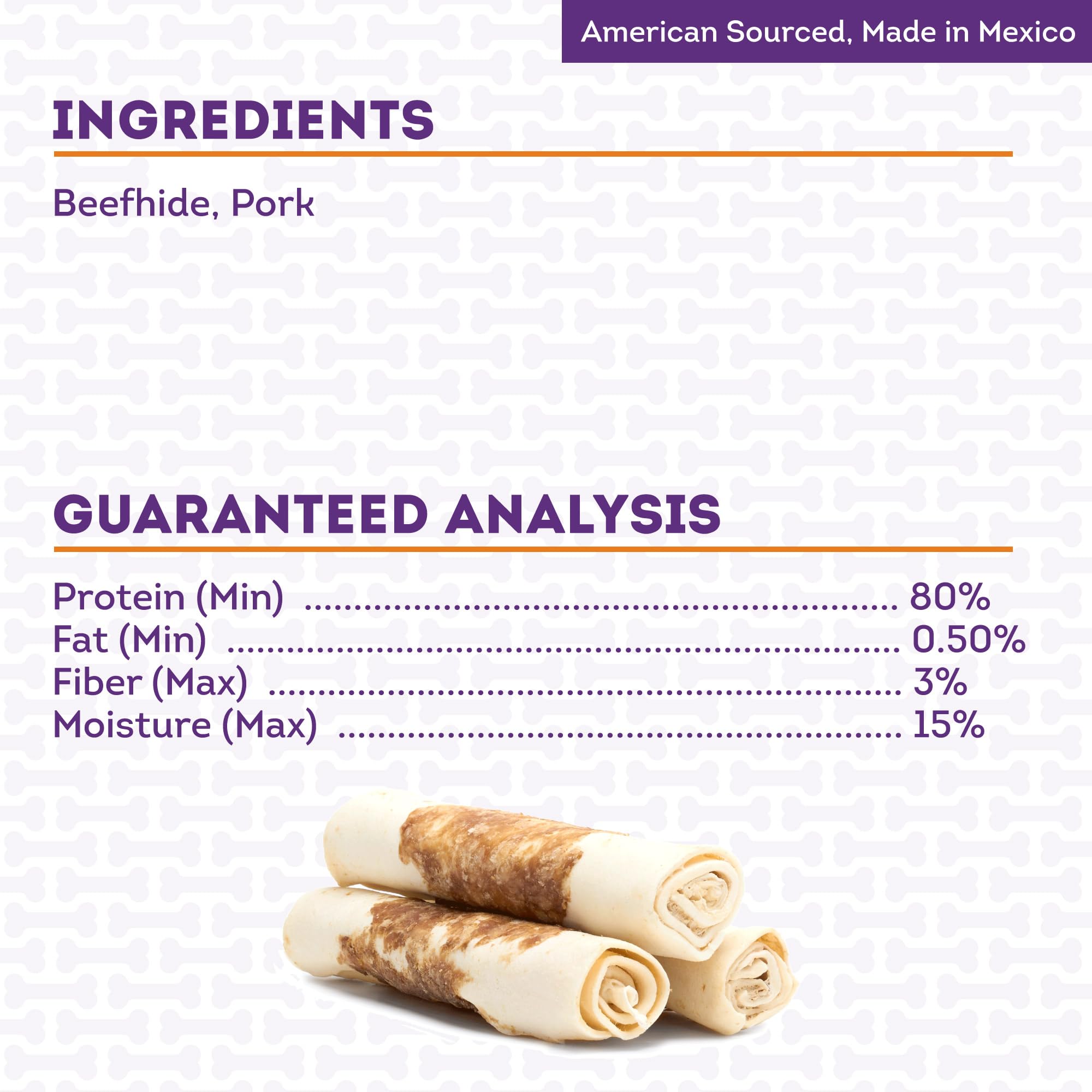 Treatly Combo Chews Beefhide Rolls 7 w/Pork Meat Wrap Dog Chew Treats - 3 Count/1 Pack